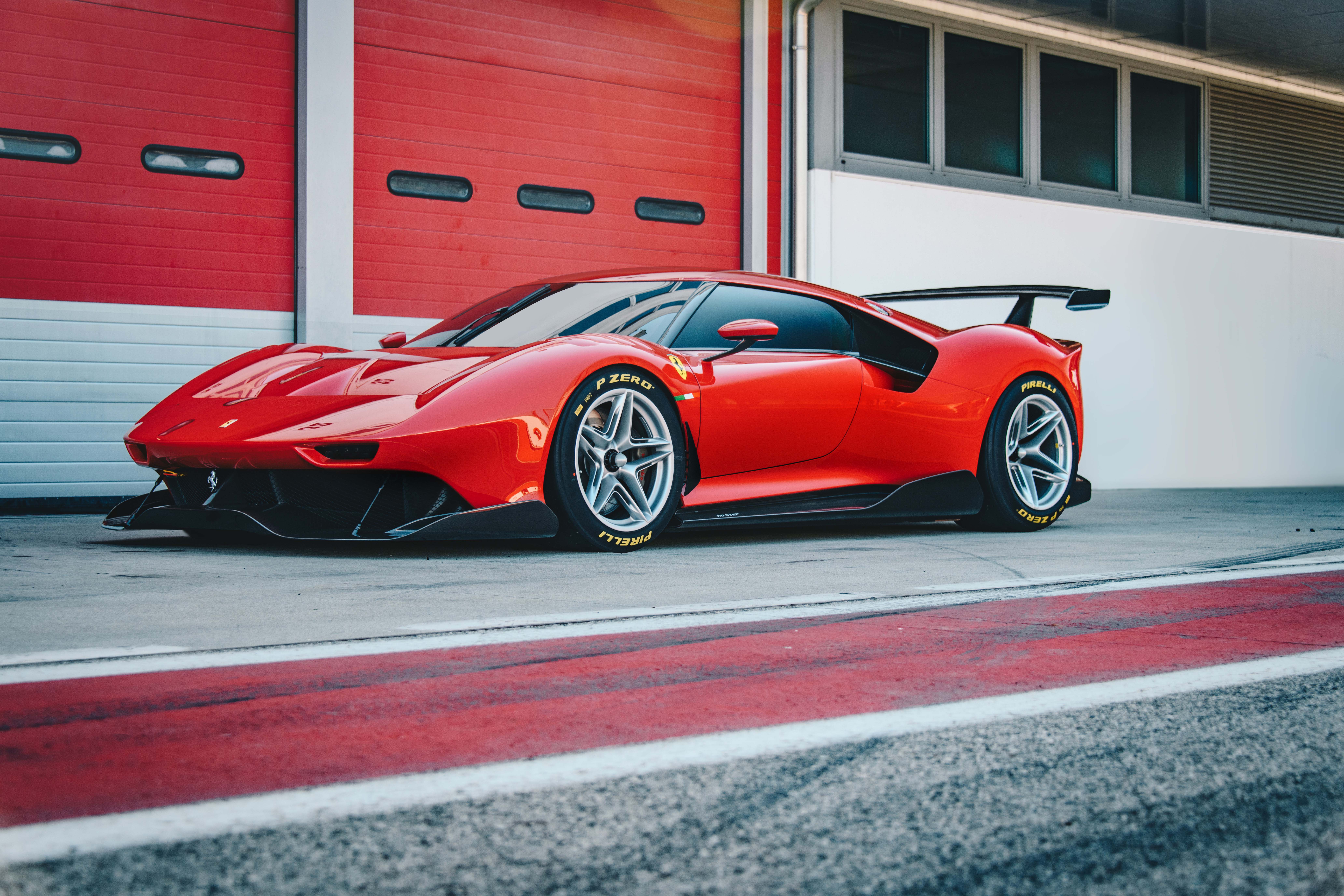 Ferrari P80/C race car in a garage HD Wallpaper