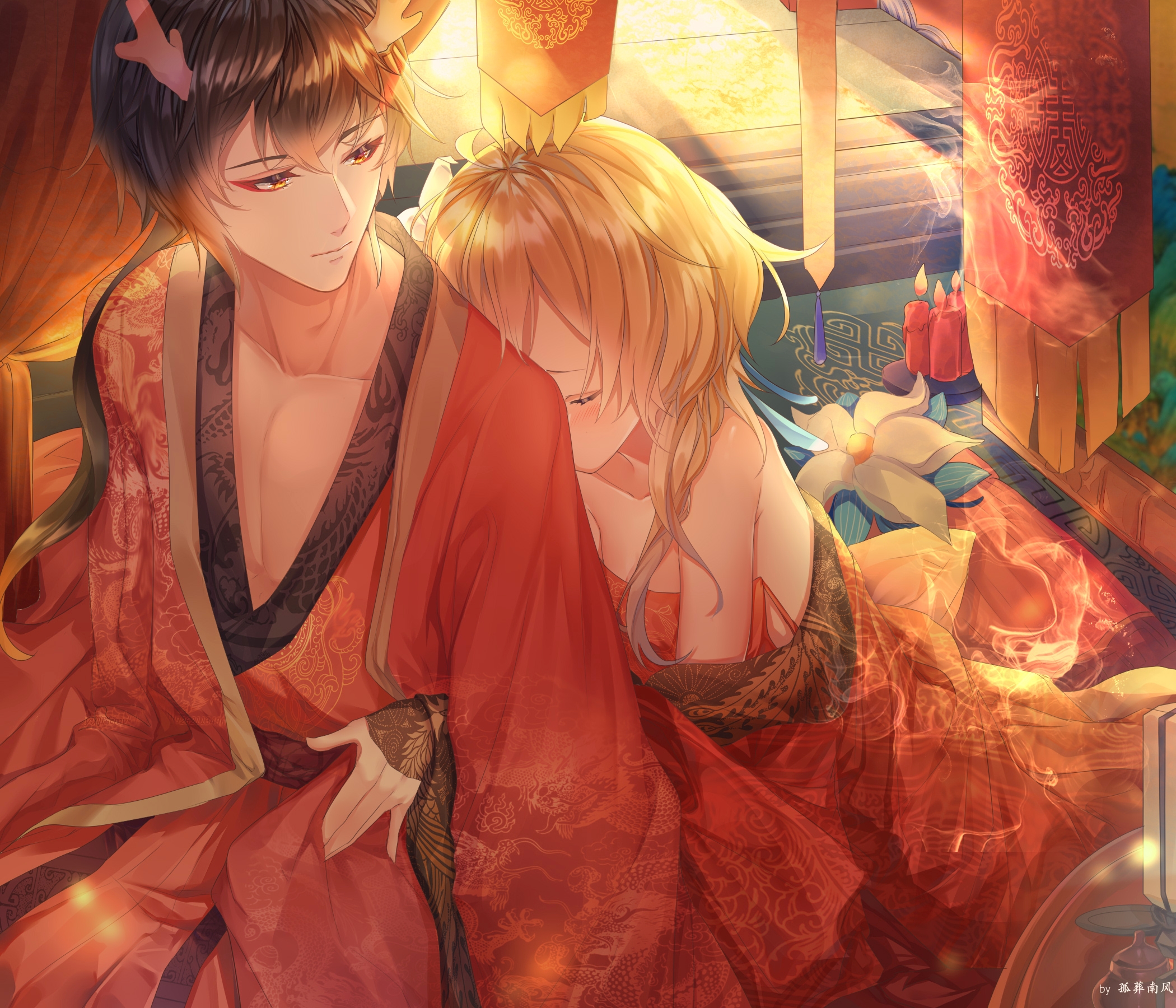 Lumine and Zhongli from Genshin Impact HD Wallpaper