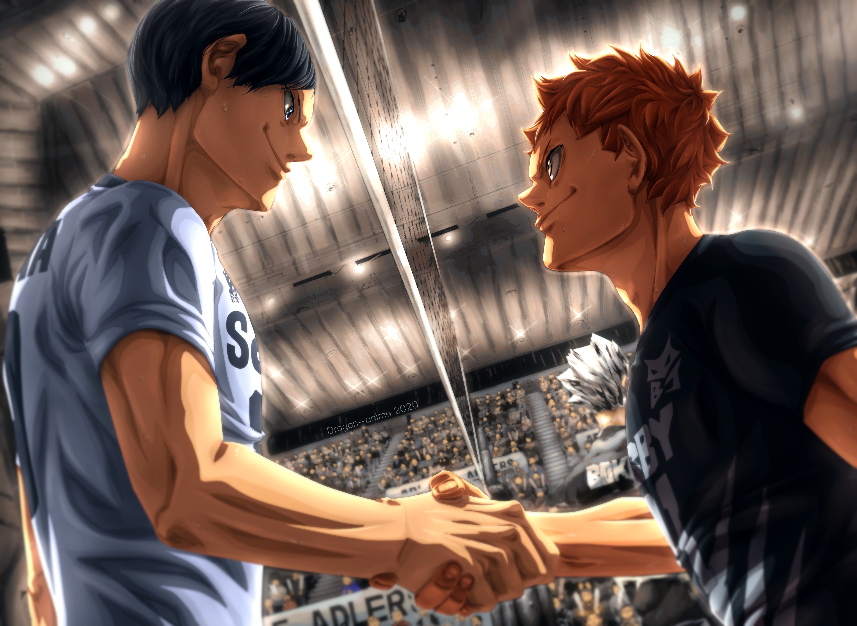 Haikyu!! Intense Moment Between Characters HD Wallpaper