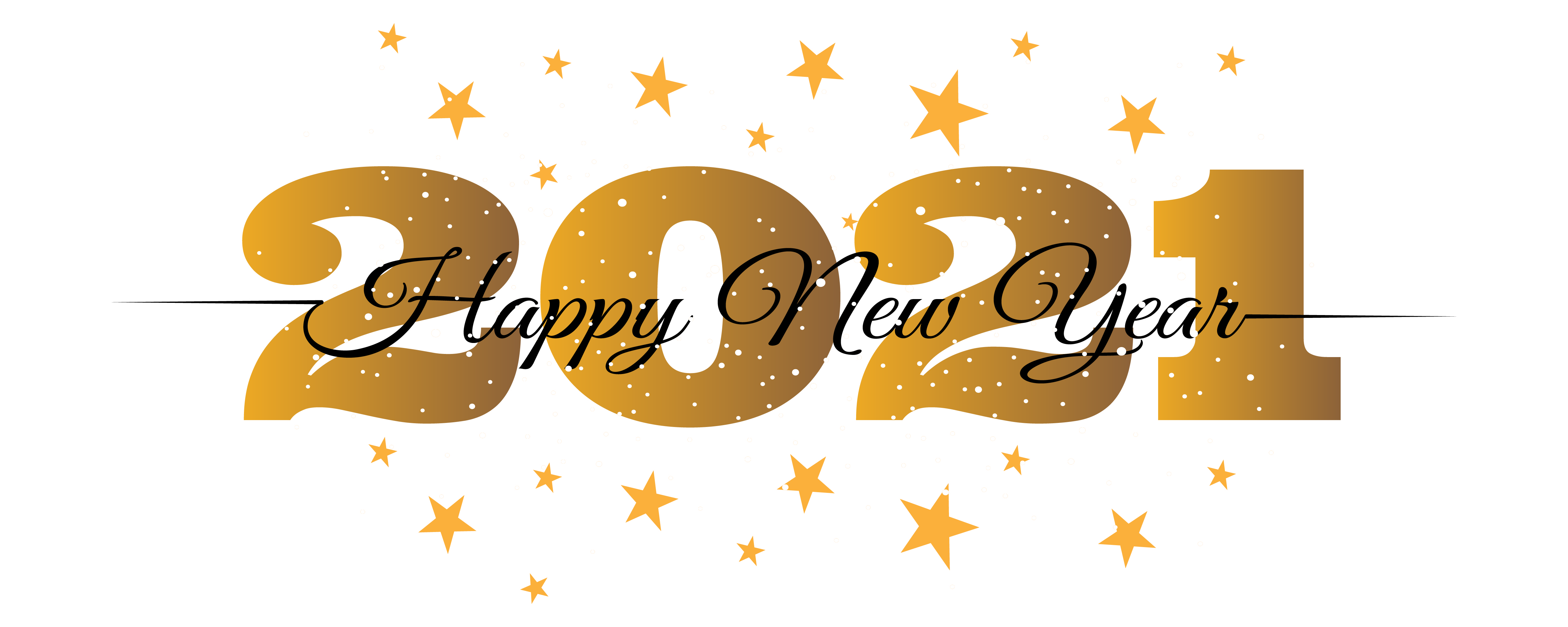 Happy New Year 2021 with Stars HD Wallpaper