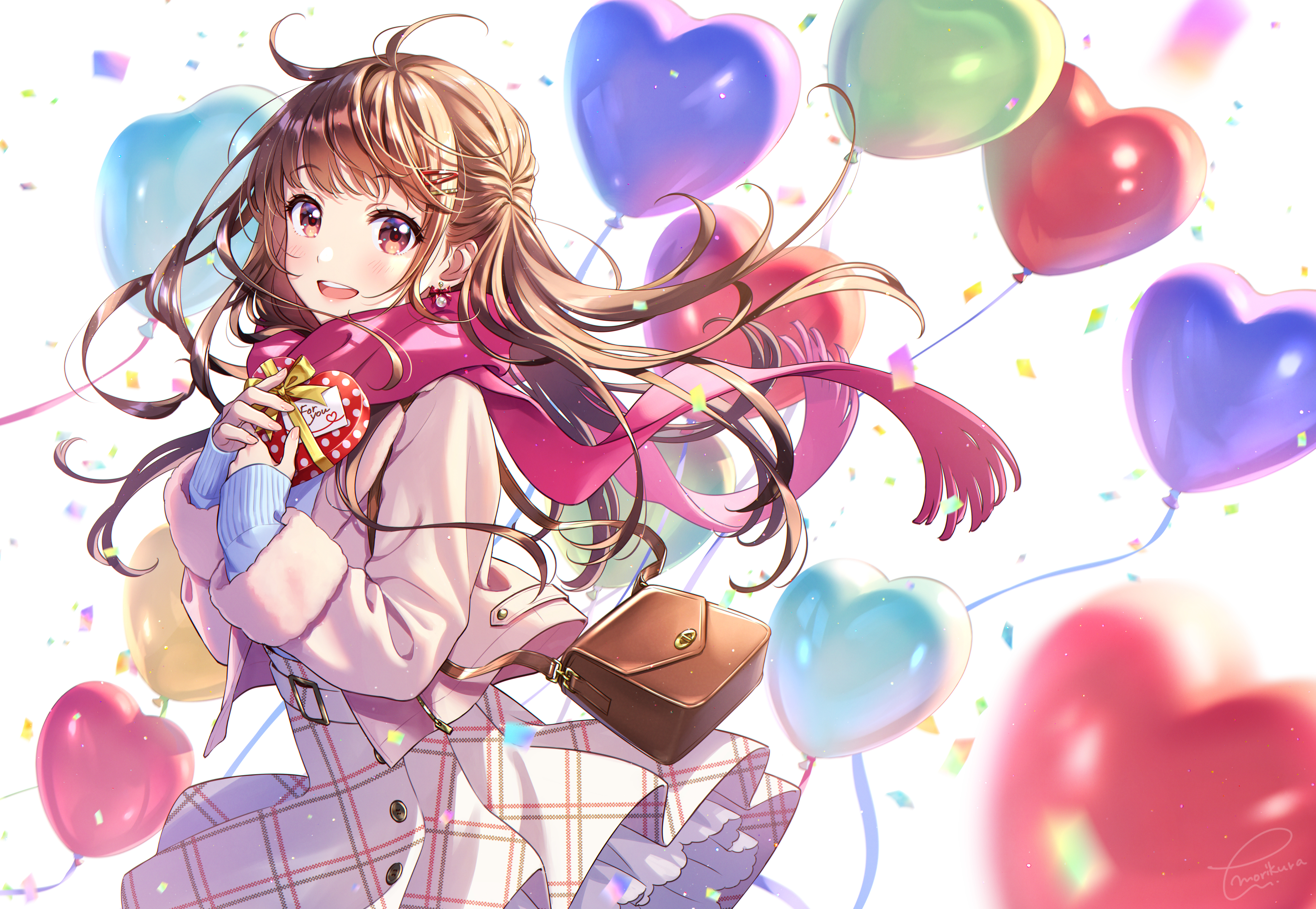 Uzuki Shimamura from The IDOLM@STER Cinderella Girls with Heart Balloons HD Wallpaper
