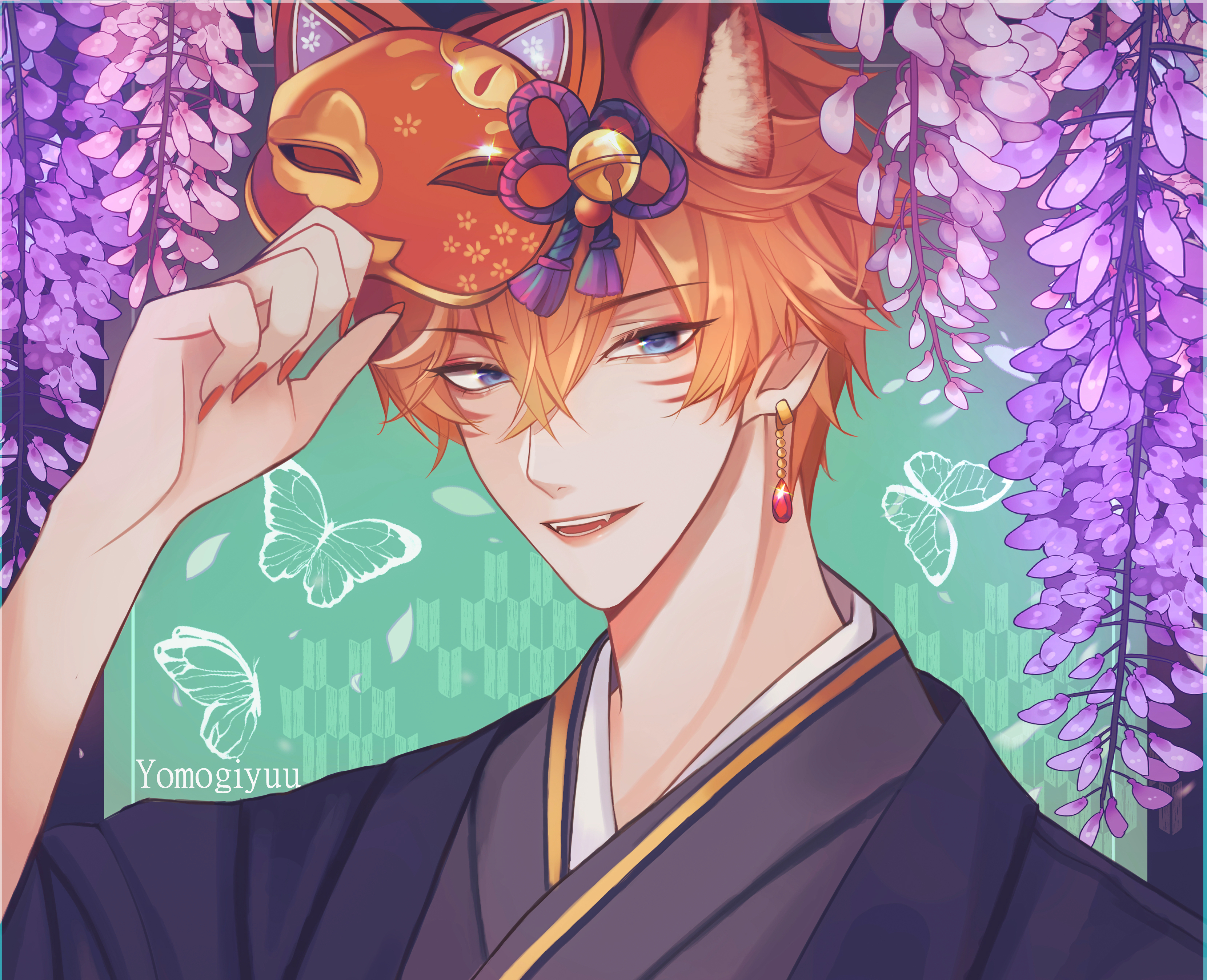 Childe from Genshin Impact with Kitsune Mask HD Wallpaper