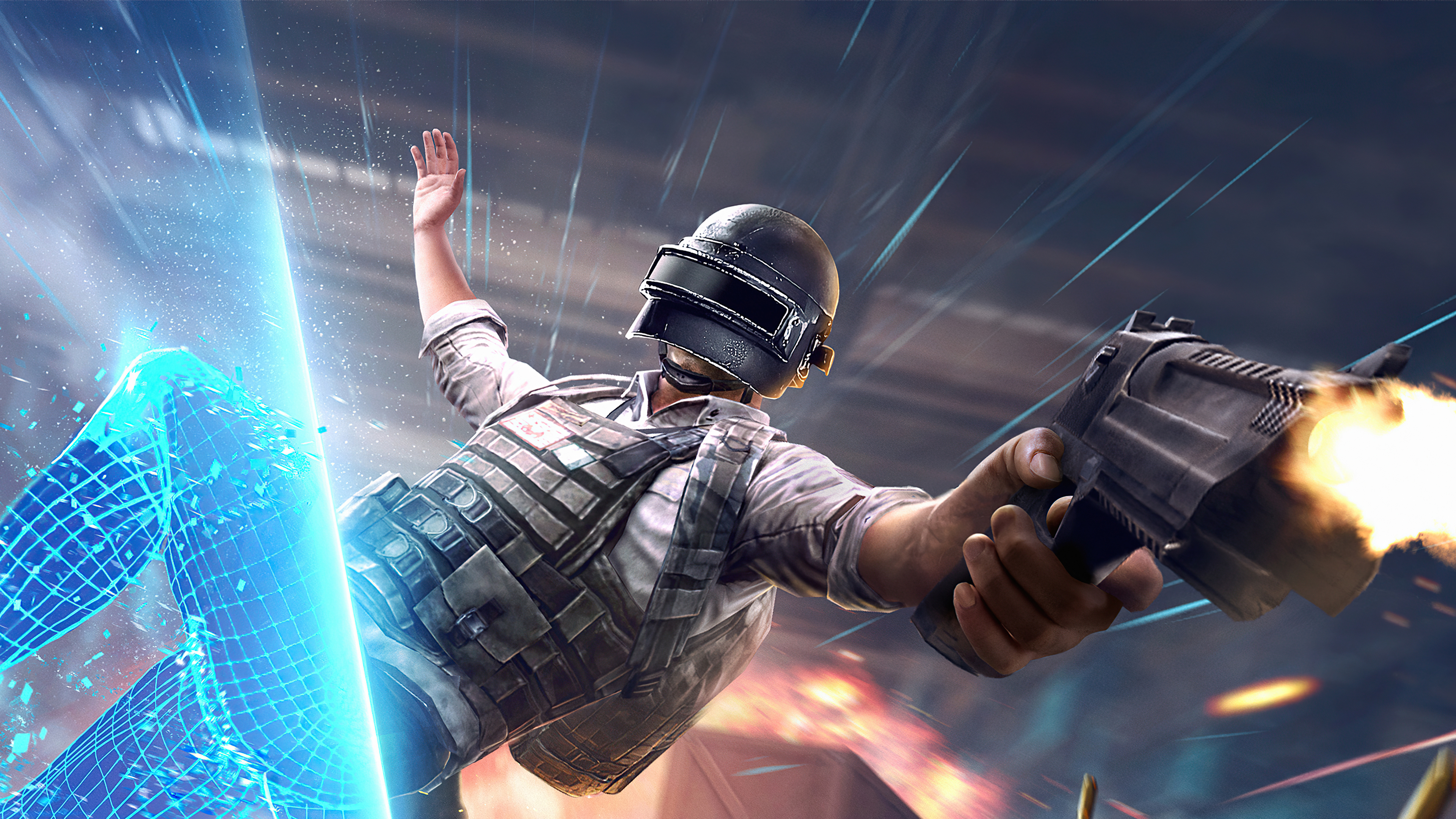 PlayerUnknowns Battlegrounds character firing gun 4K HD Wallpaper