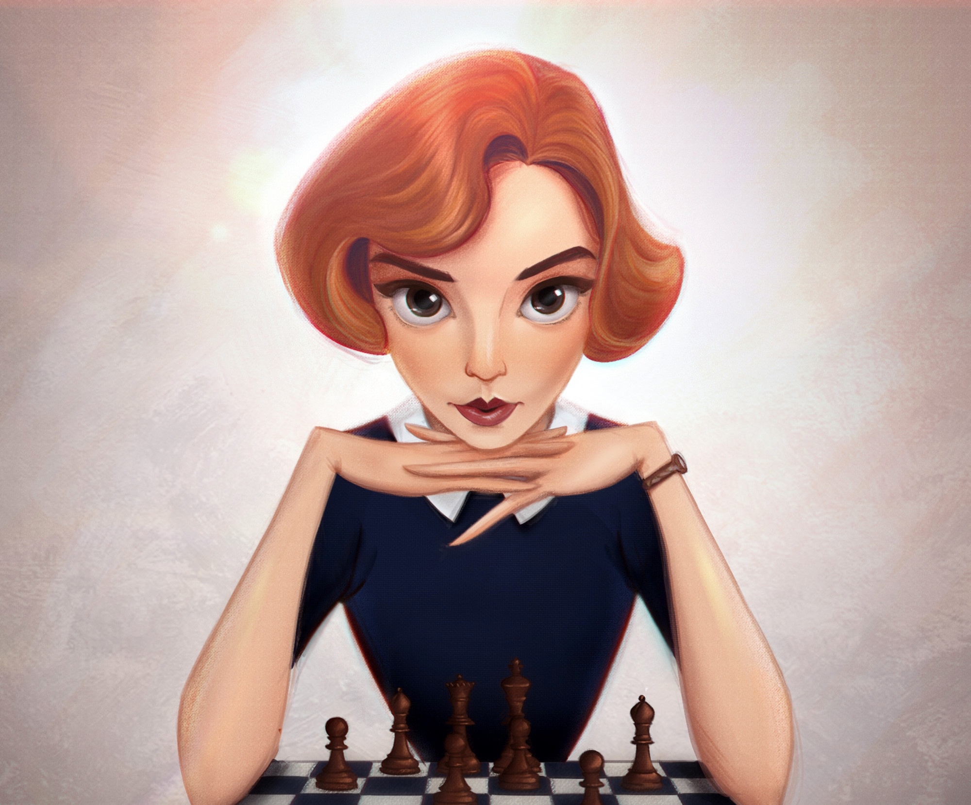 Beth Harmon from The Queen's Gambit HD Wallpaper