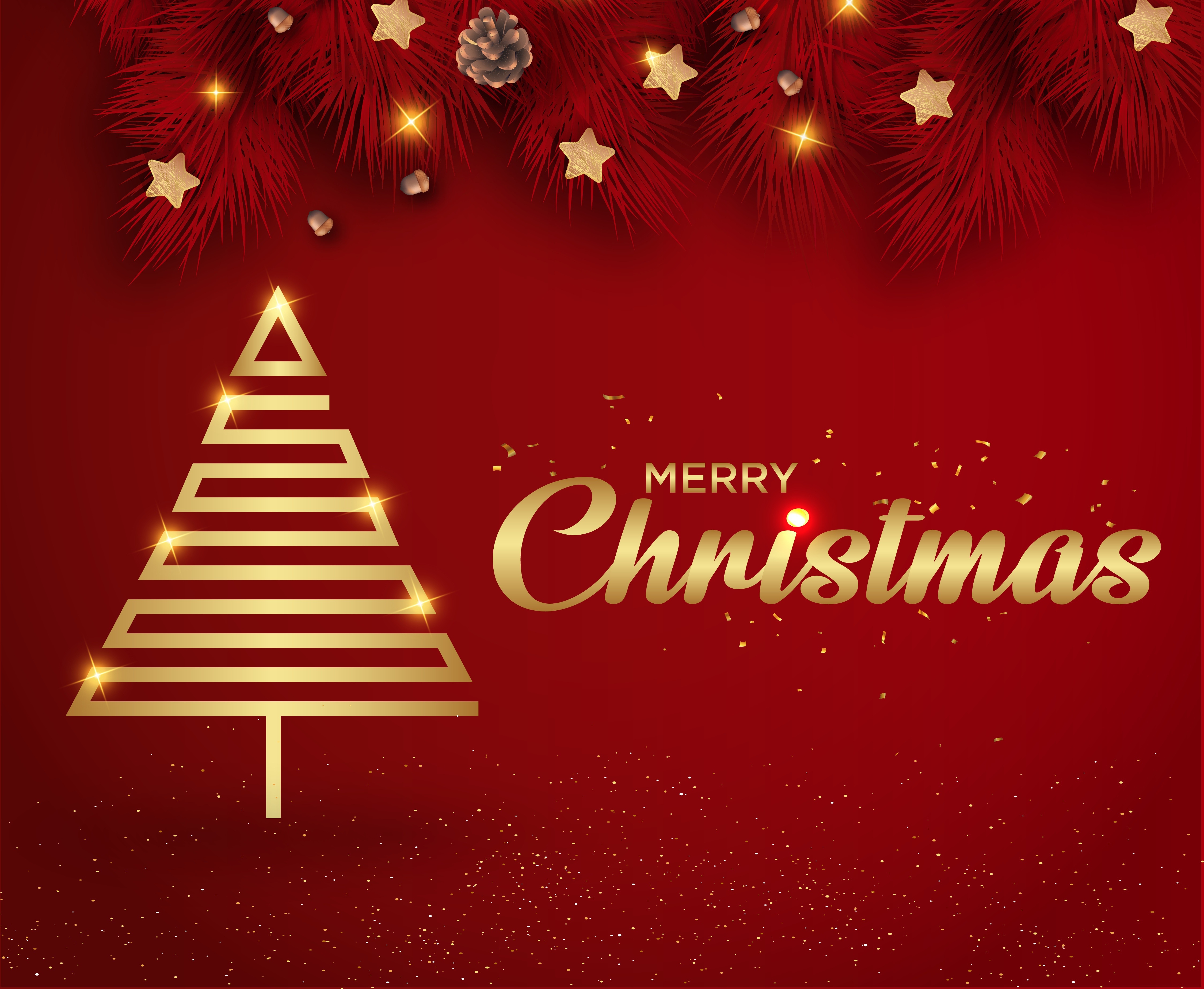 Merry Christmas Festive 4K Design HD Wallpaper