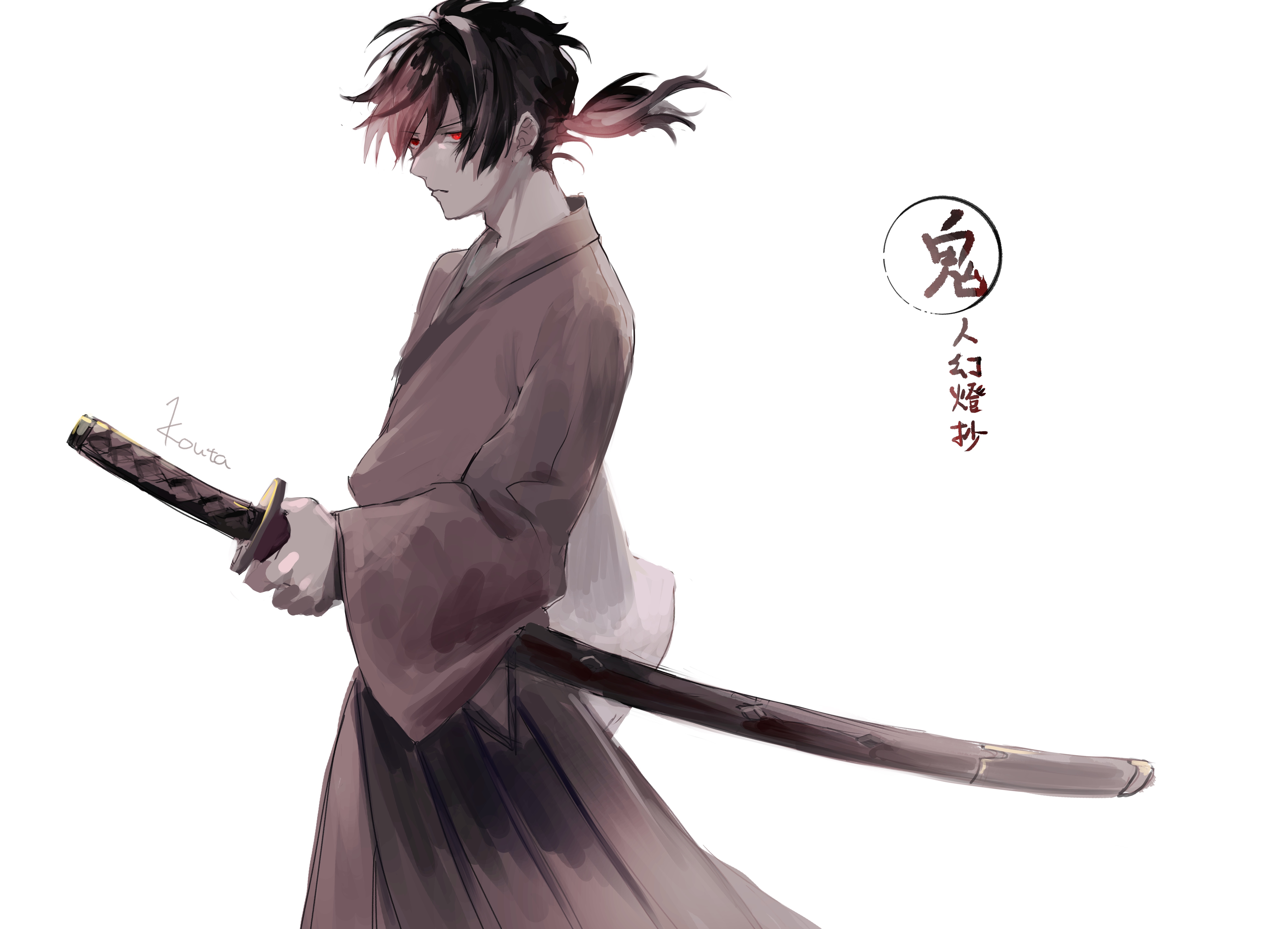 Anime character with katana HD Wallpaper