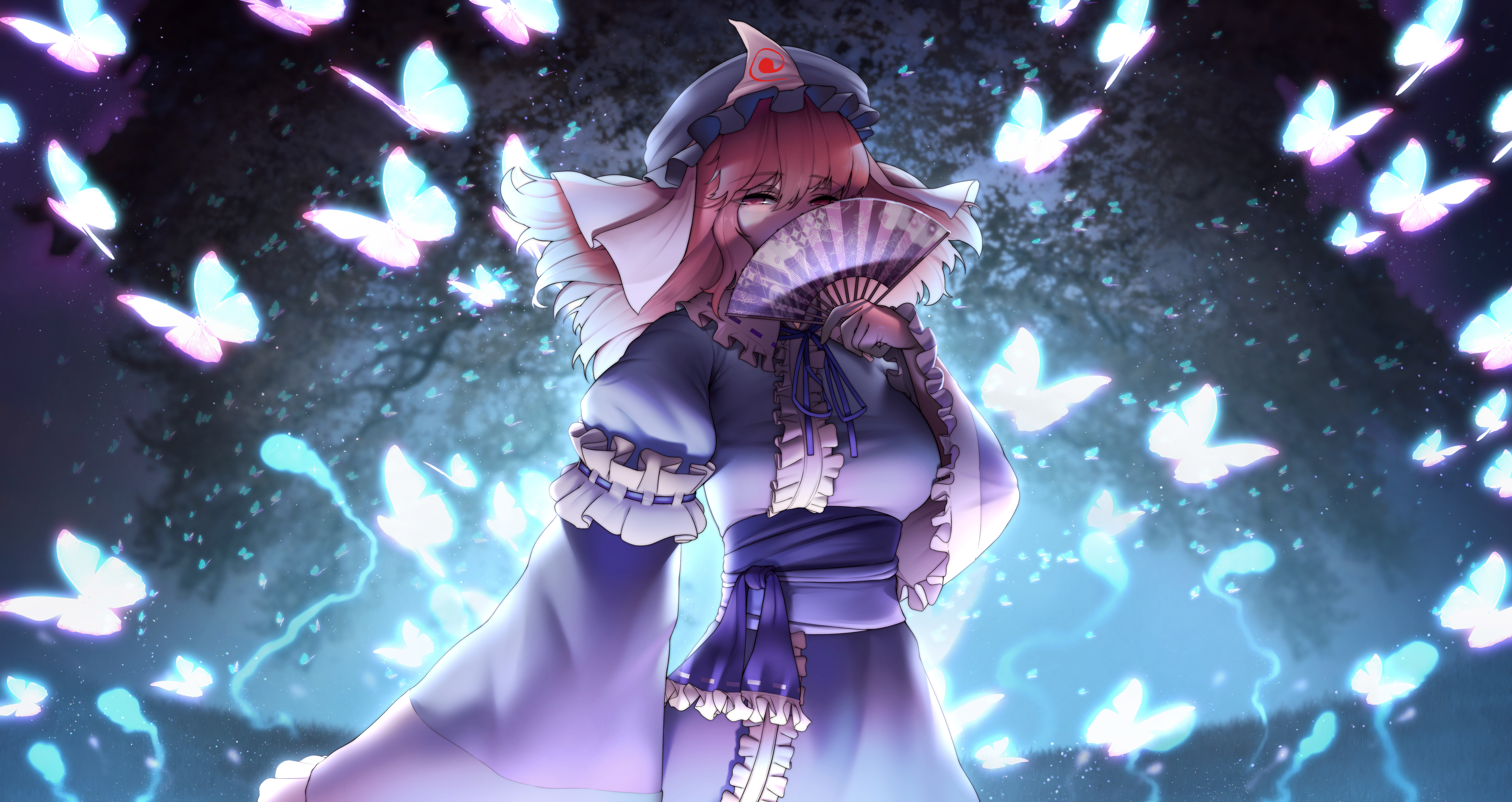 Yuyuko Saigyouji from Touhou 4K HD Wallpaper