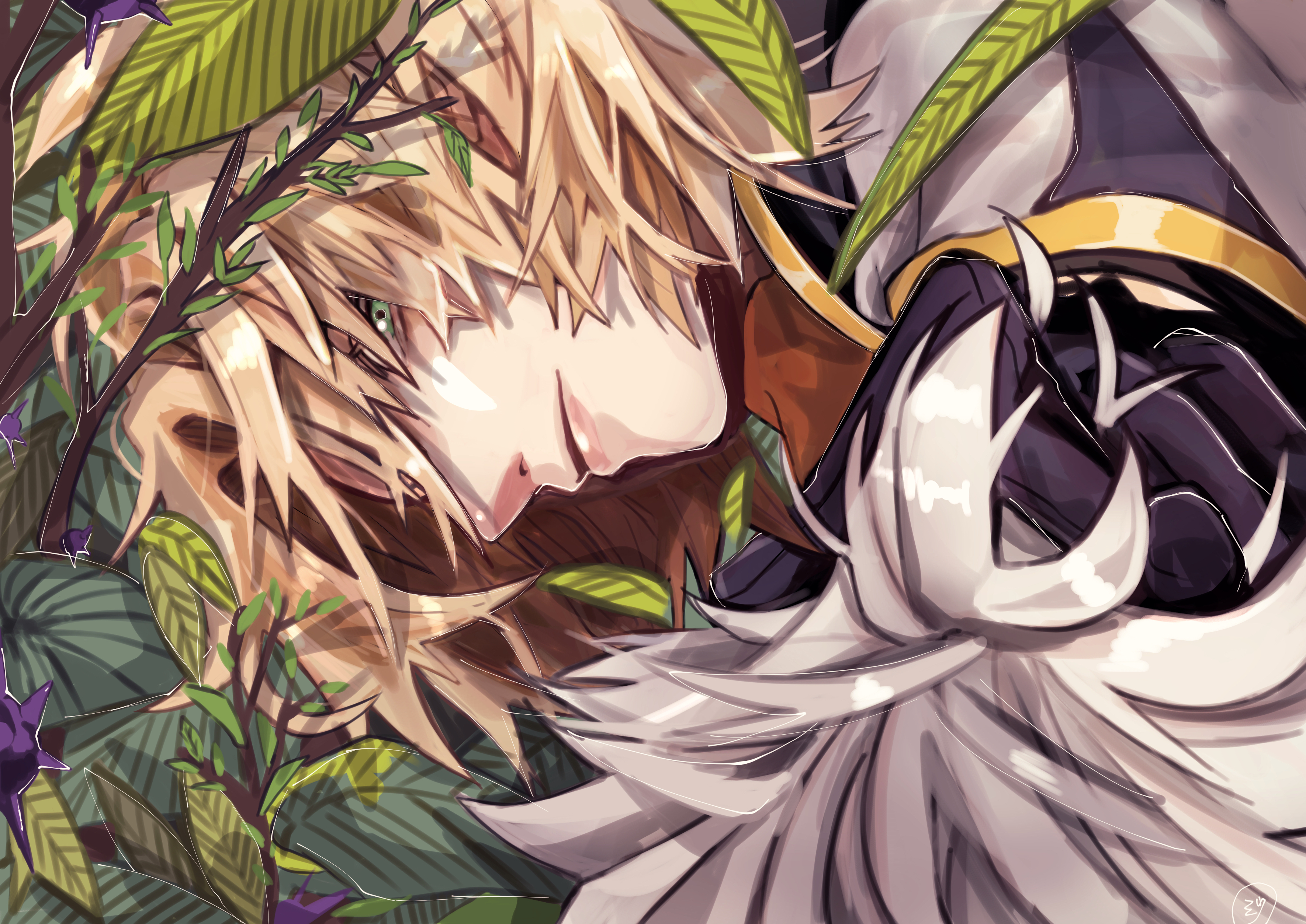 Albedo from Genshin Impact in a forest HD Wallpaper
