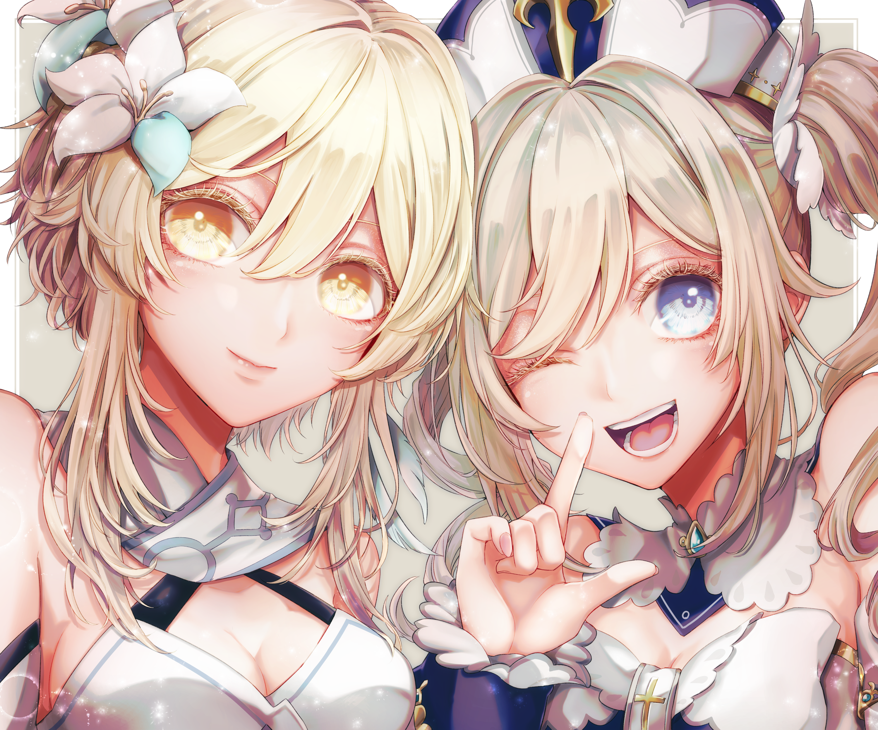 Lumine and Barbara from Genshin Impact HD Wallpaper