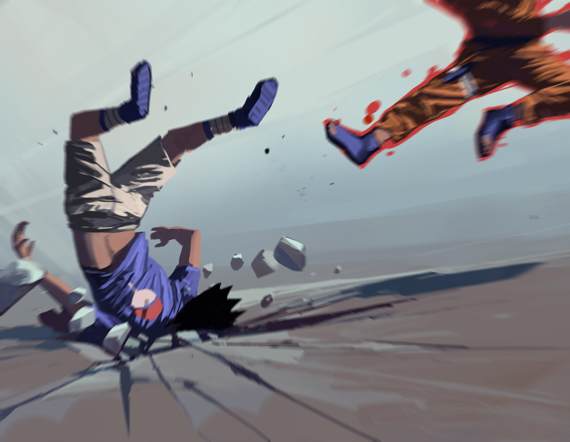 Naruto Uzumaki and Sasuke Uchiha fighting HD Wallpaper