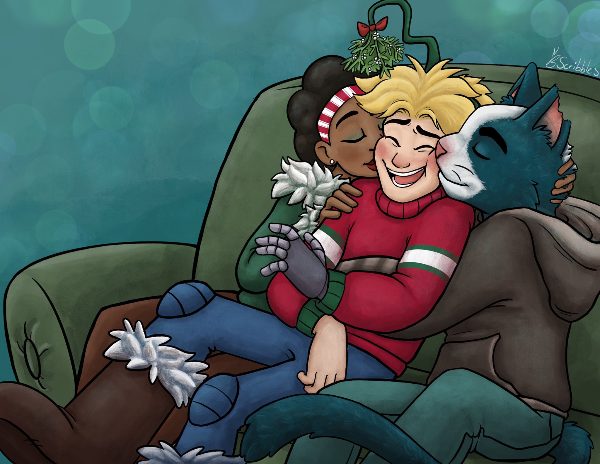 Gary Goodspeed, Avocato, and Quinn Airgon from Final Space under mistletoe HD Wallpaper