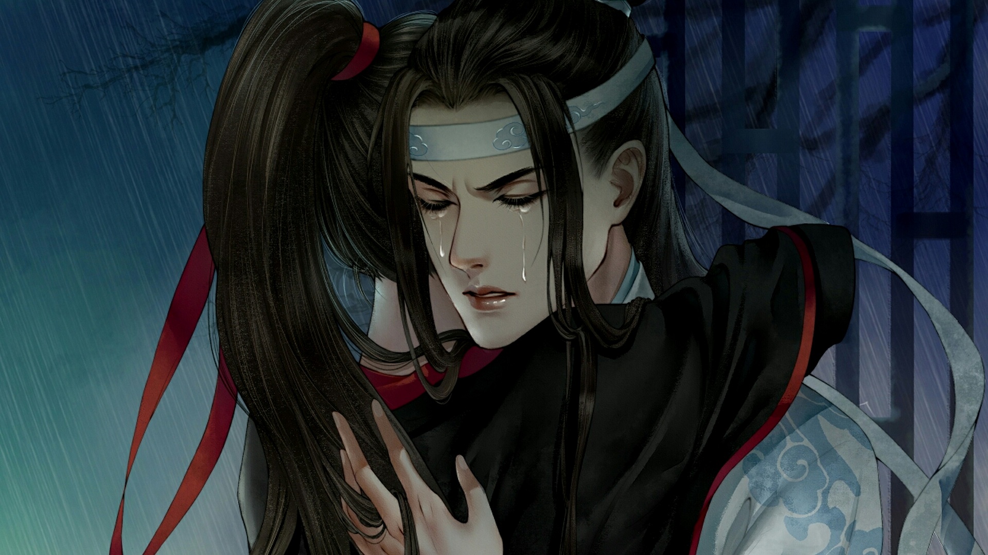Lan Wangji crying in the rain from Mo Dao Zu Shi HD Wallpaper