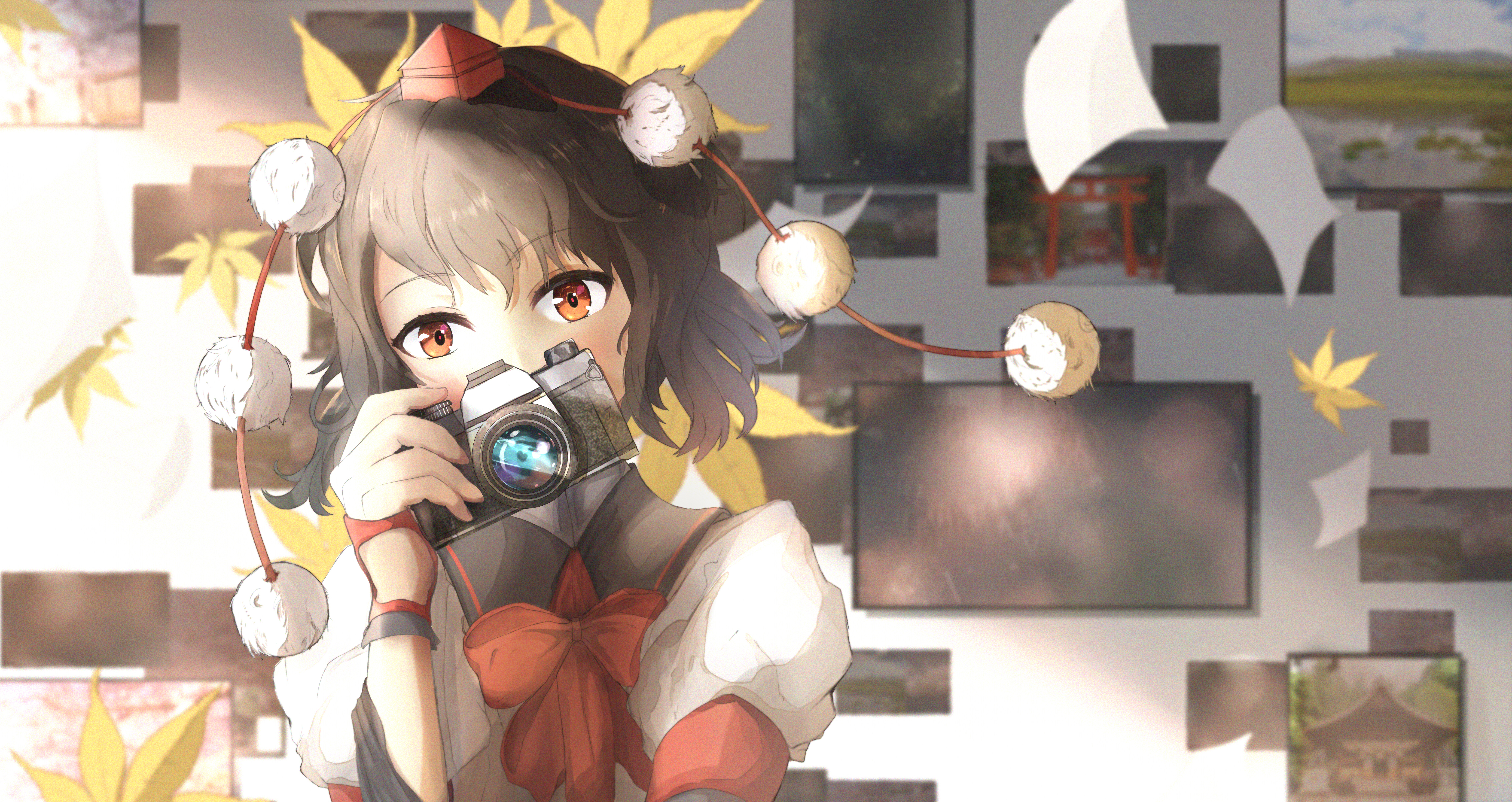 Aya Shameimaru from Touhou holding a camera HD Wallpaper