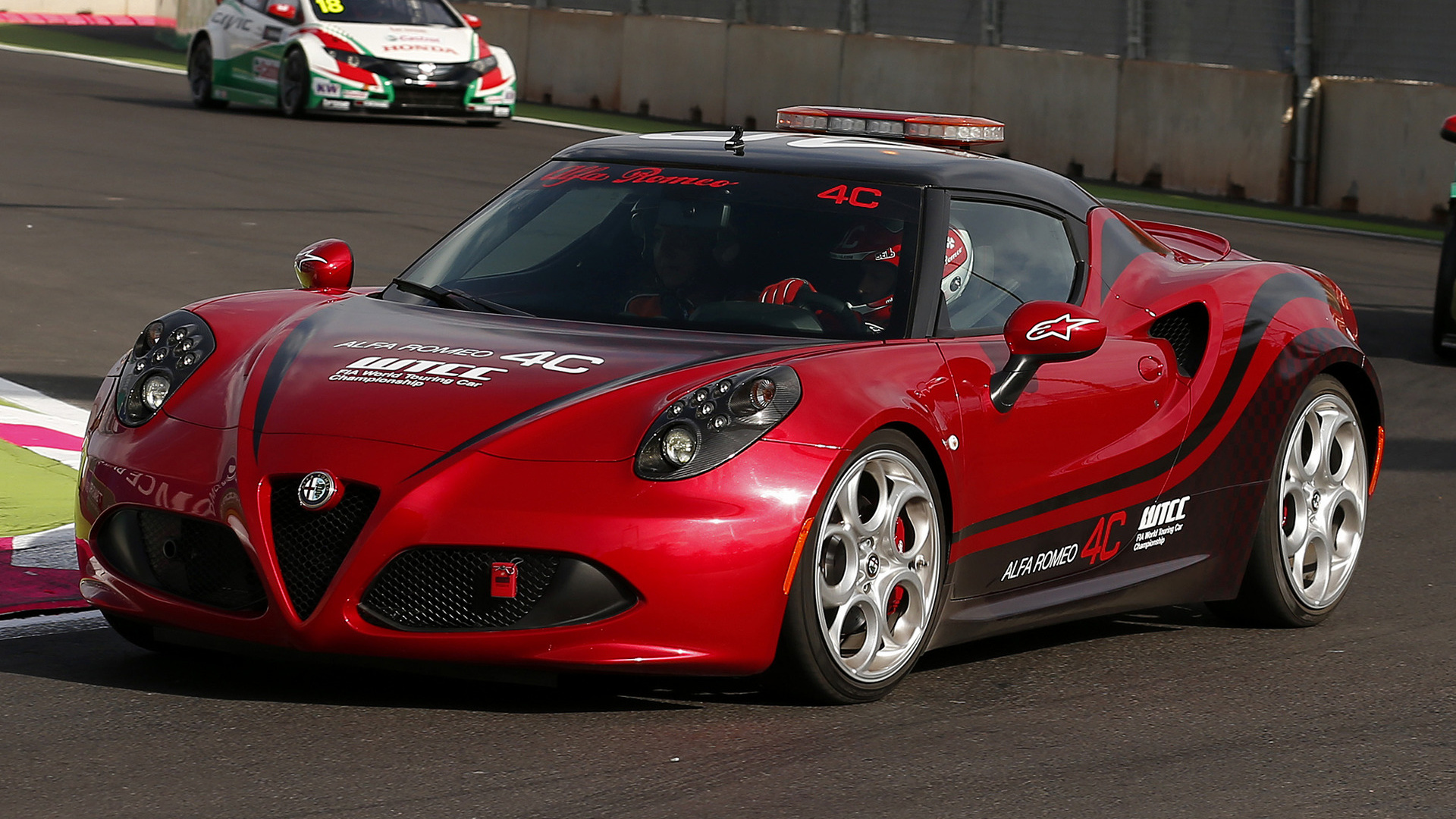 2014 Alfa Romeo 4C WTCC Safety Car on Track HD Wallpaper