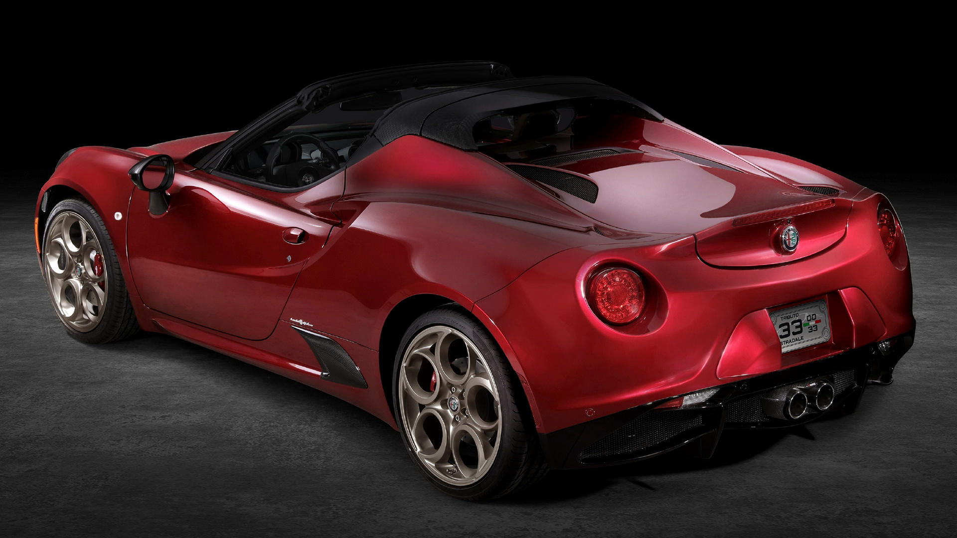 Red 2020 Alfa Romeo 4C Spider 33 Stradale Tributo Convertible HD Wallpaper