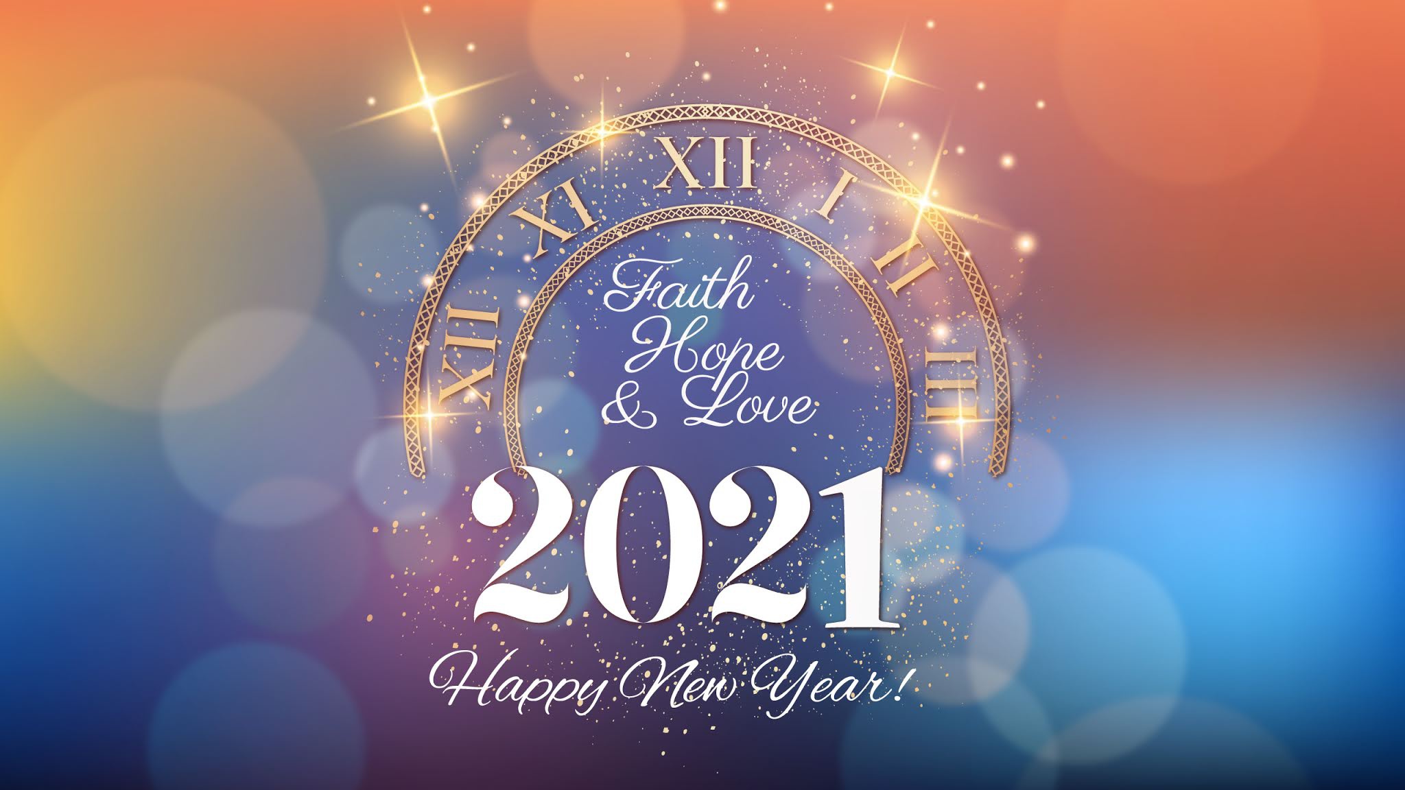 Happy New Year 2021 Faith Hope Love HD Wallpaper