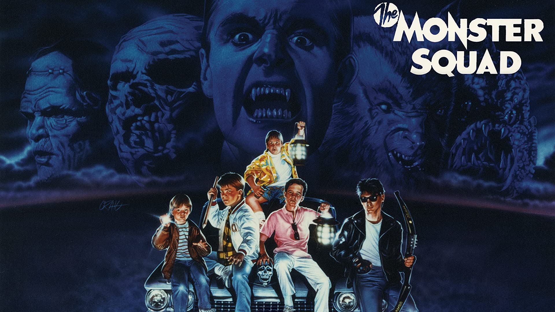 The Monster Squad movie poster with monsters and kids HD Wallpaper