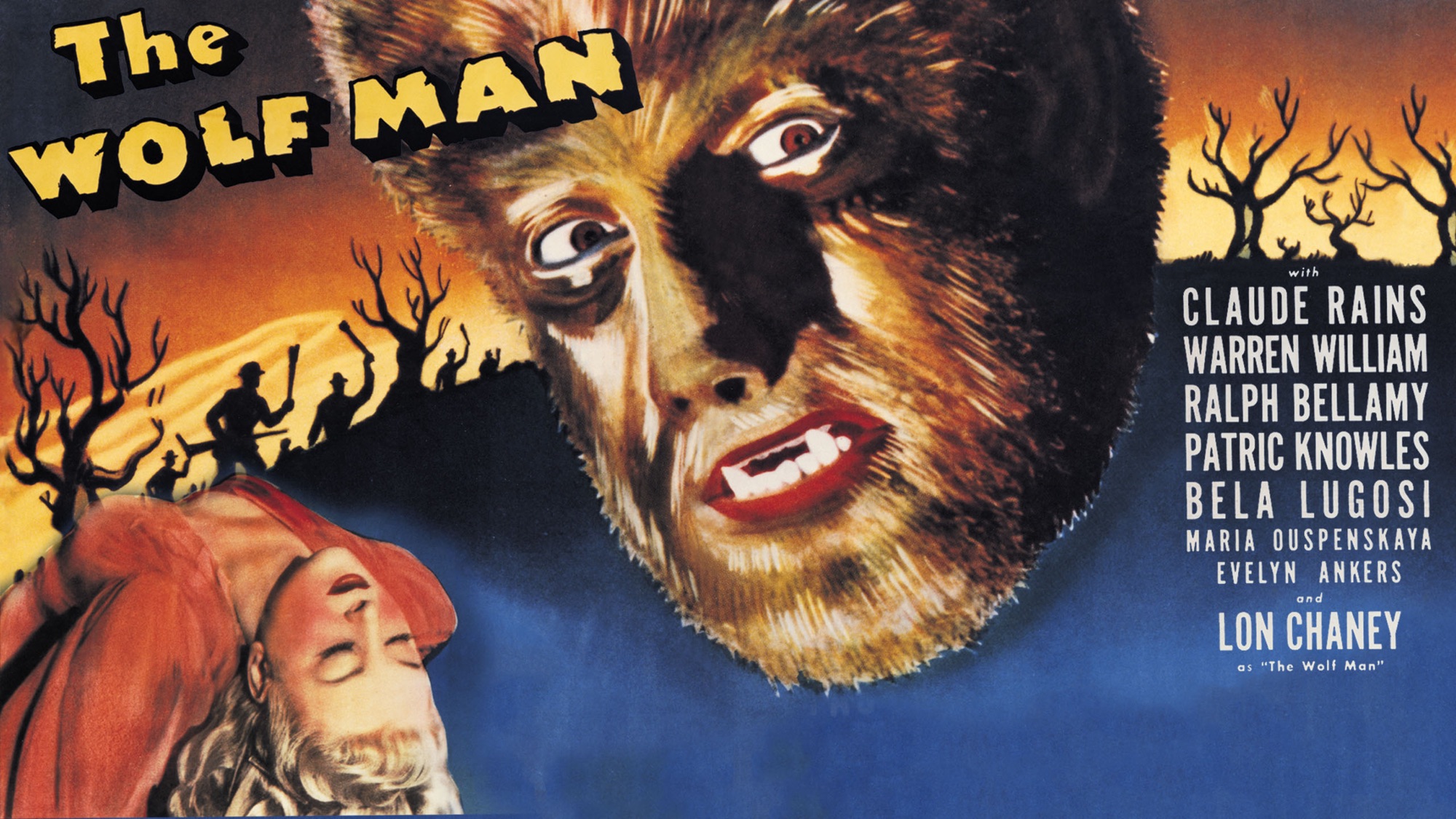 The Wolf Man movie poster with Lon Chaney HD Wallpaper