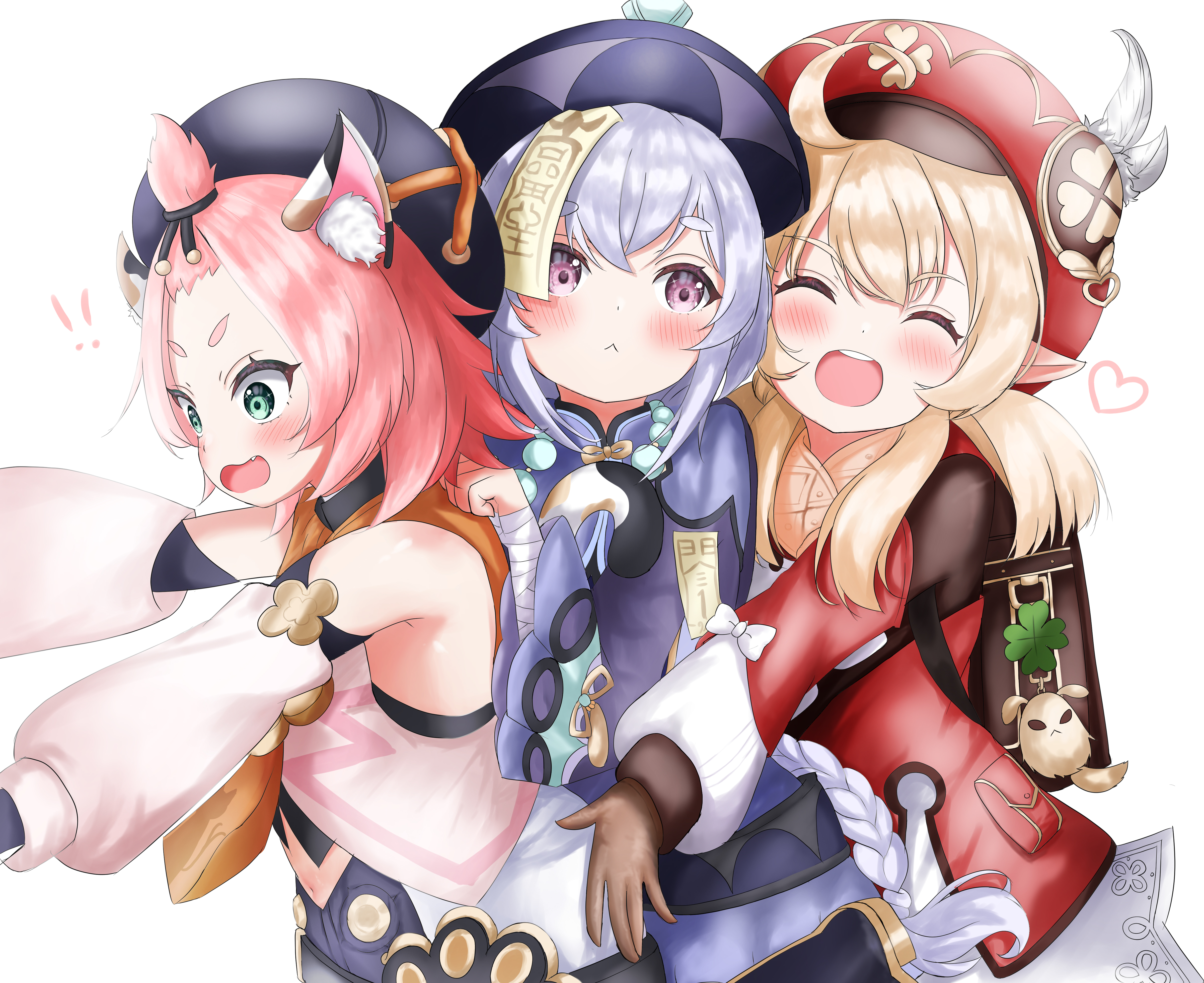 Klee, Qiqi, and Diona from Genshin Impact 4K HD Wallpaper