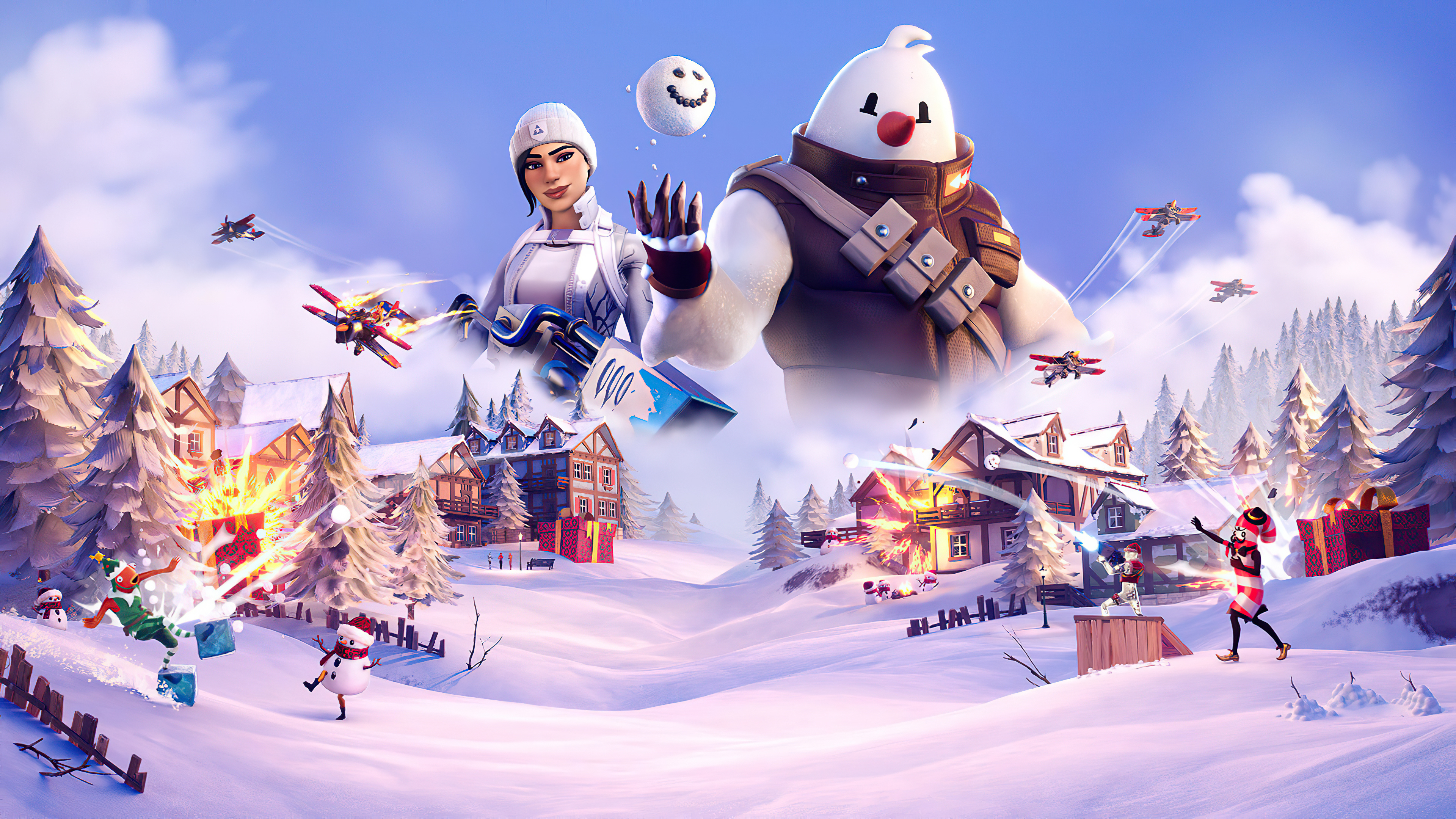 Fortnite Operation Snowdown Winter Village HD Wallpaper