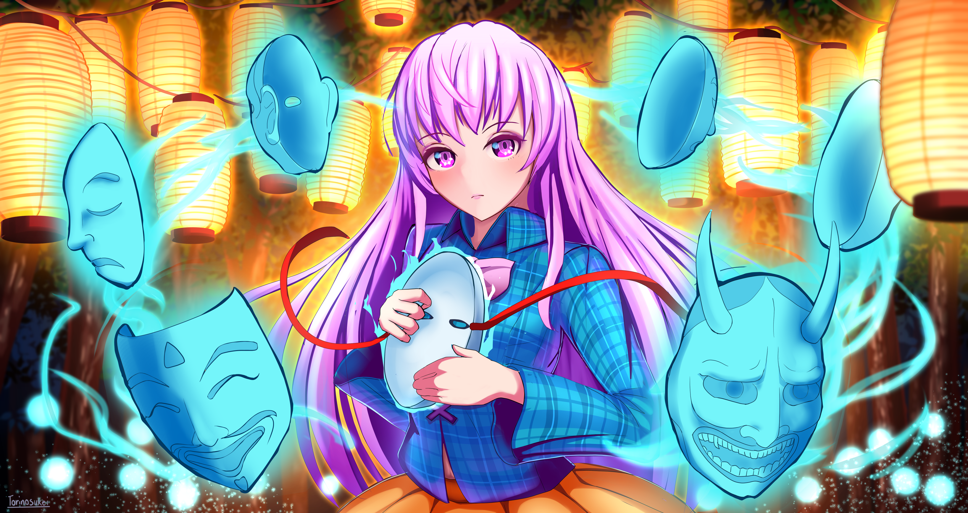 Hata no Kokoro from Touhou Project HD Wallpaper