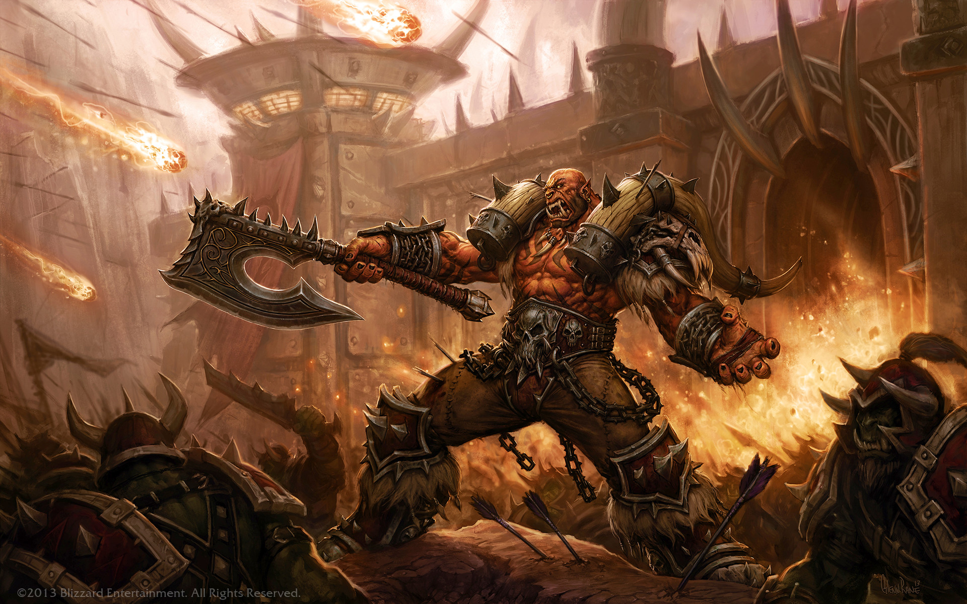 Orc Warchief with Axe during Siege of Ogrimmar HD Wallpaper
