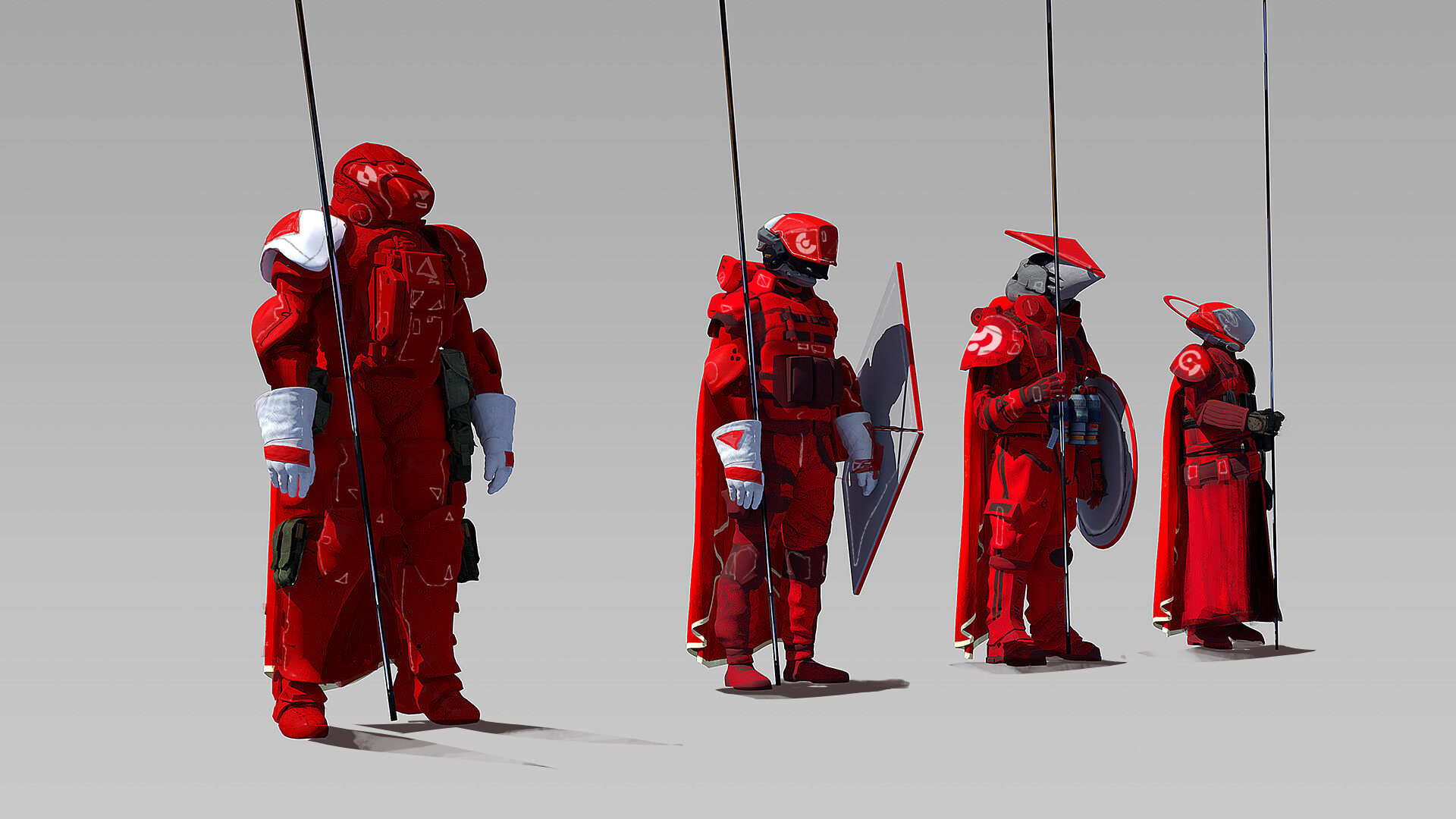 Four armored figures from Grand Space Opera: Light Age HD Wallpaper