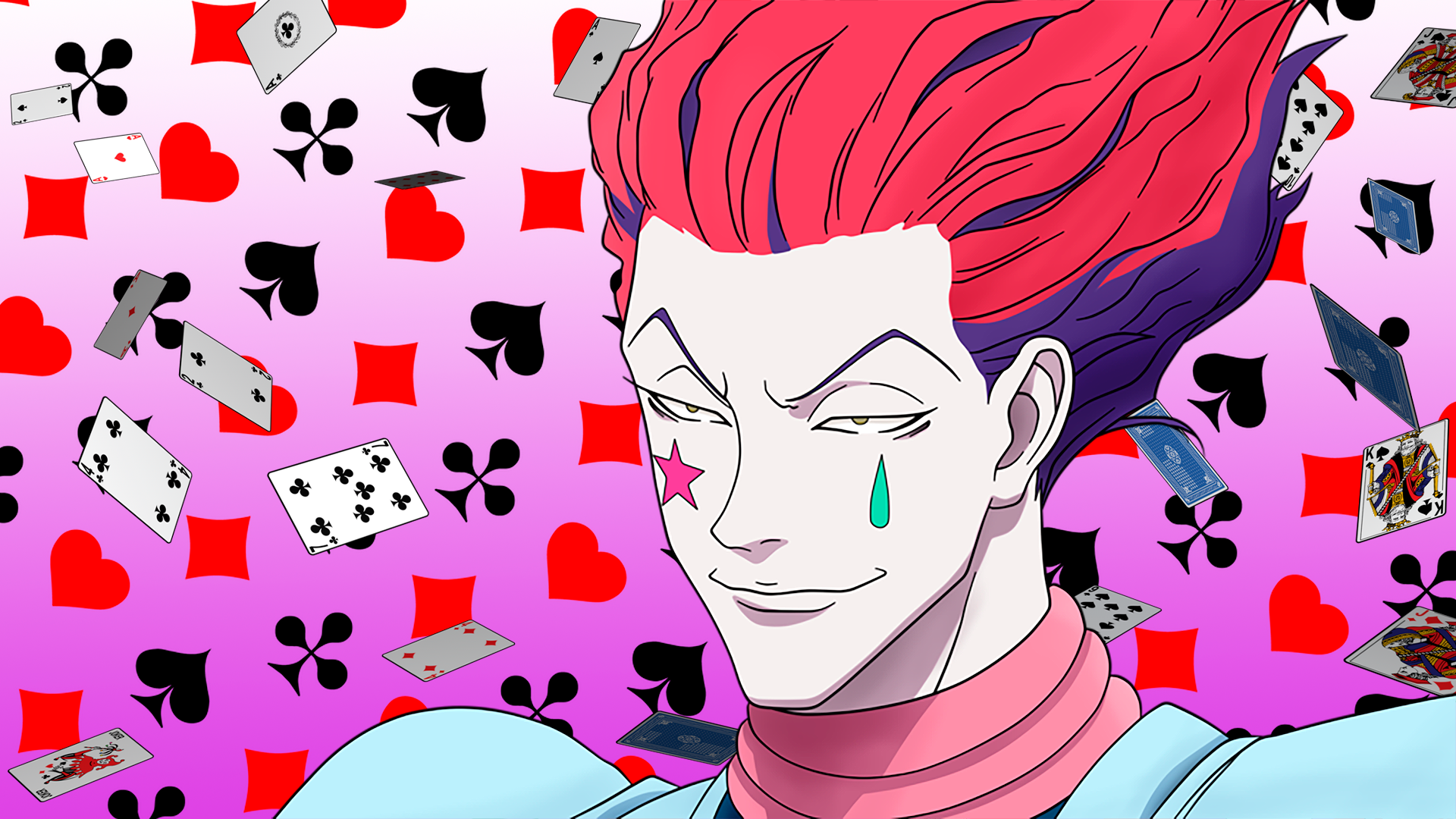 Hisoka from Hunter x Hunter with playing cards HD Wallpaper