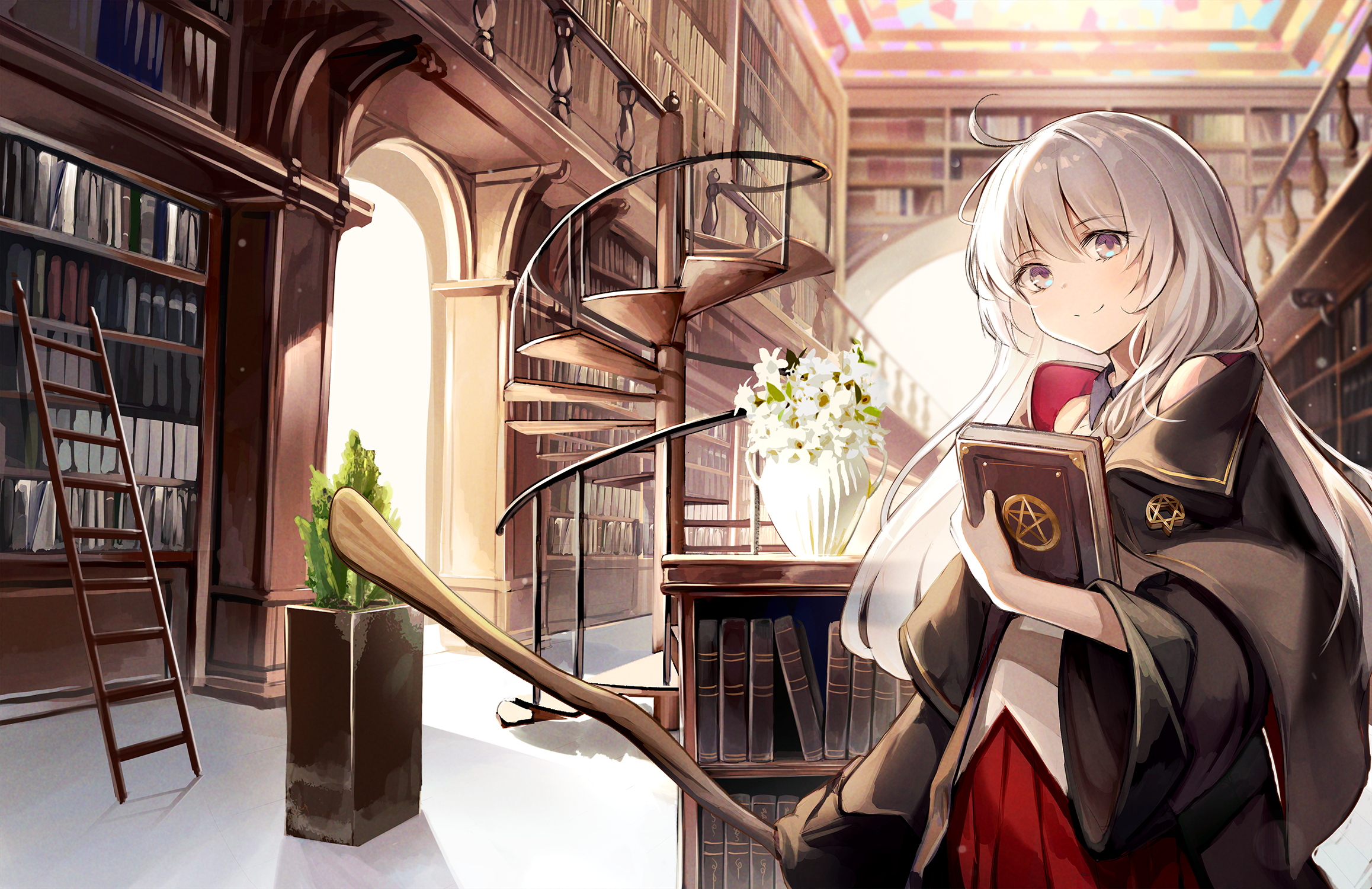 Elaina from Majo no Tabitabi in Library HD Wallpaper