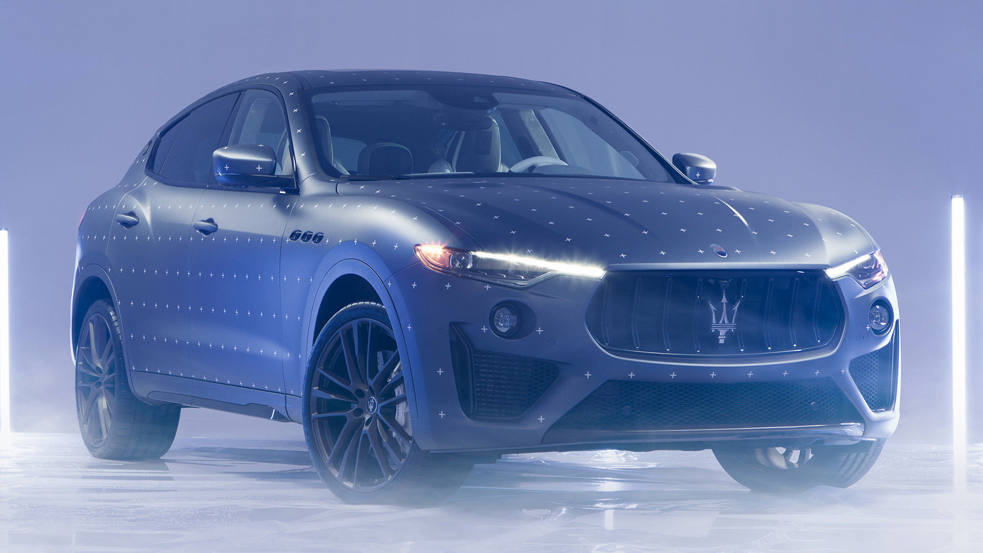 Maserati Levante Trofeo SUV with tracking markers HD Wallpaper