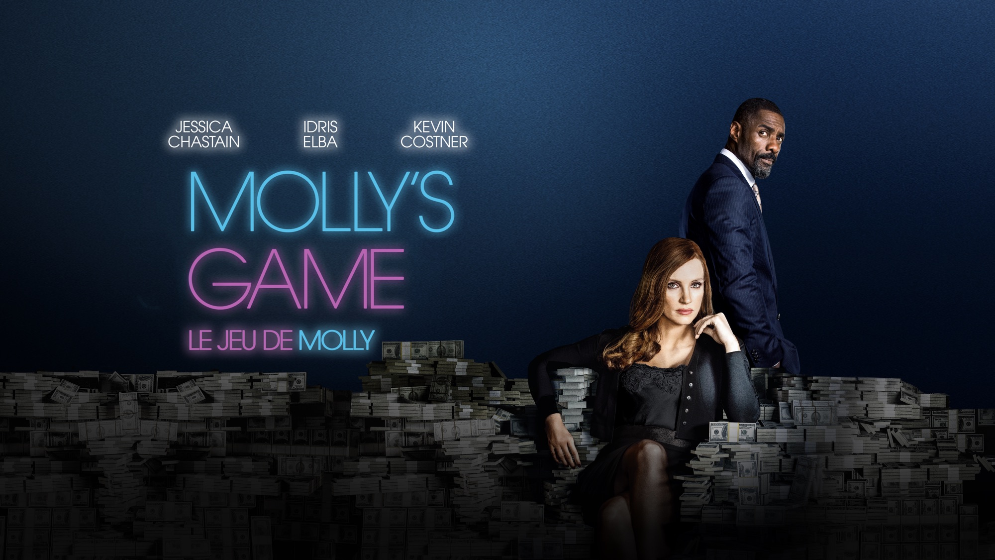 Molly's Game Le Jeu de Molly Jessica Chastain Idris Elba Kevin Costner HD Wallpaper