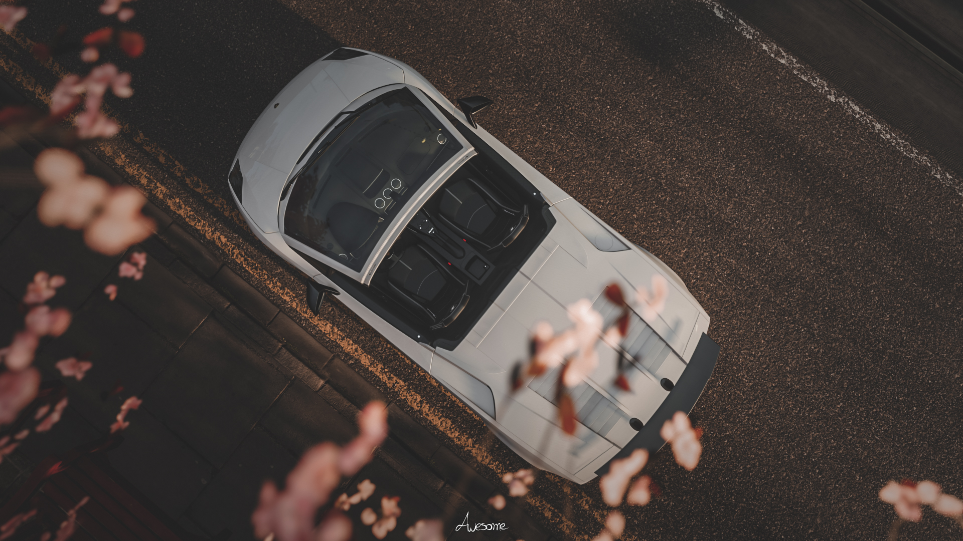 White Lamborghini Gallardo LP560-4 convertible HD Wallpaper