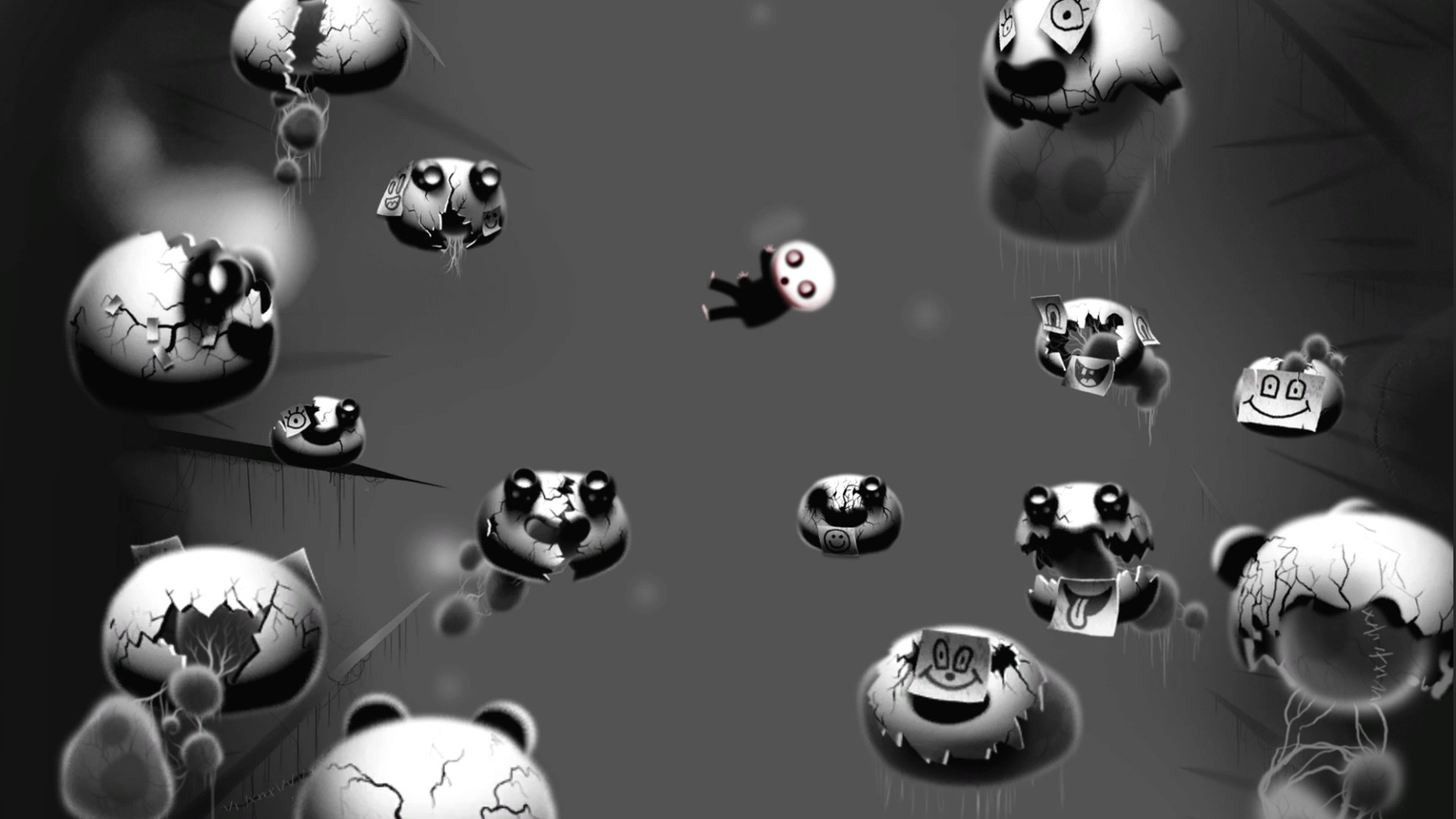 Happy Game characters falling HD Wallpaper