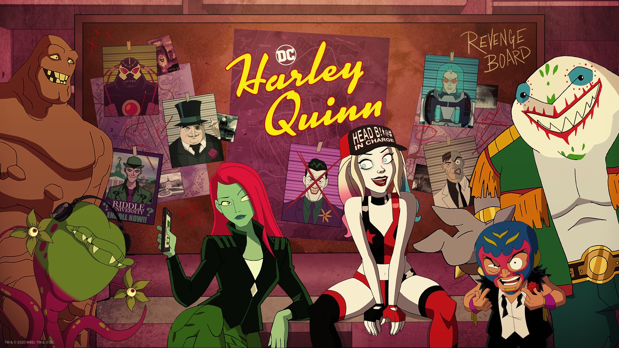 Harley Quinn and friends on a revenge board HD Wallpaper