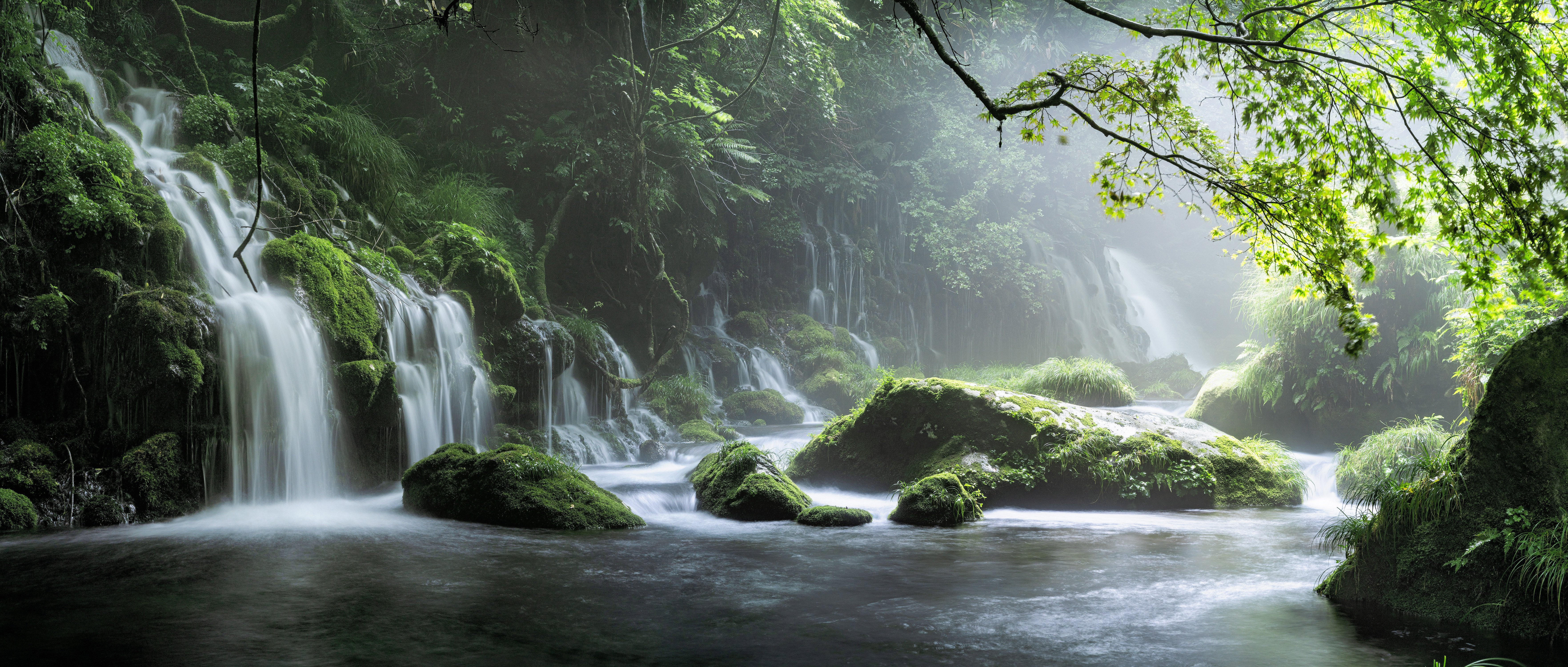 Waterfall 4K Greenery Nature HD Wallpaper