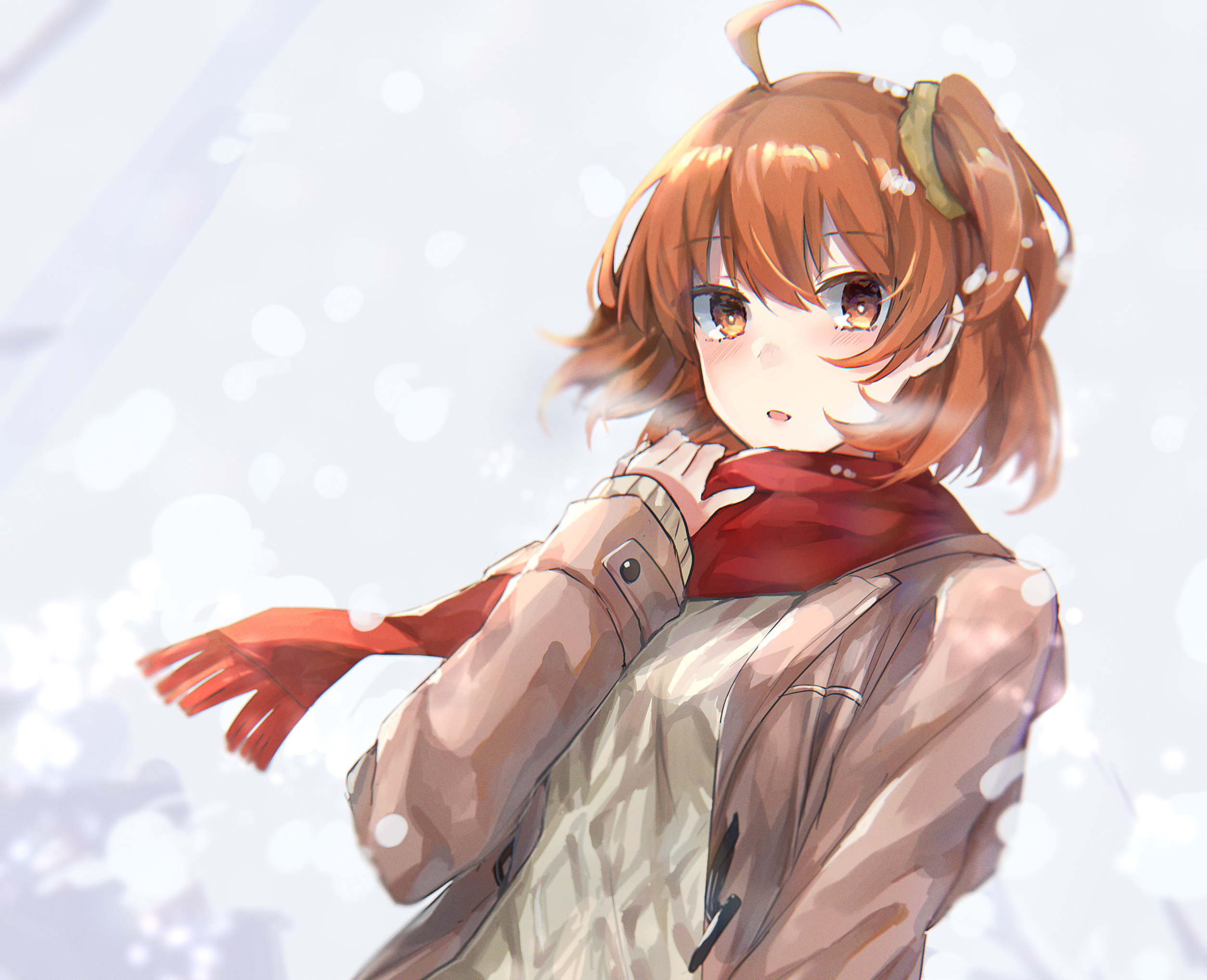 Gudako from Fate/Grand Order in winter HD Wallpaper