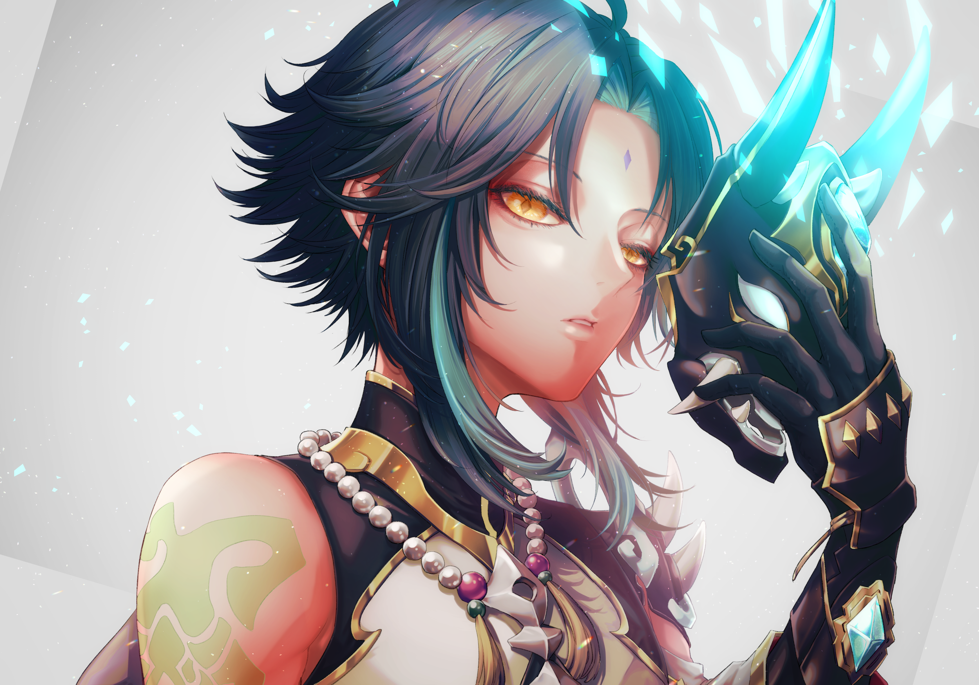 Xiao from Genshin Impact holding a mask HD Wallpaper