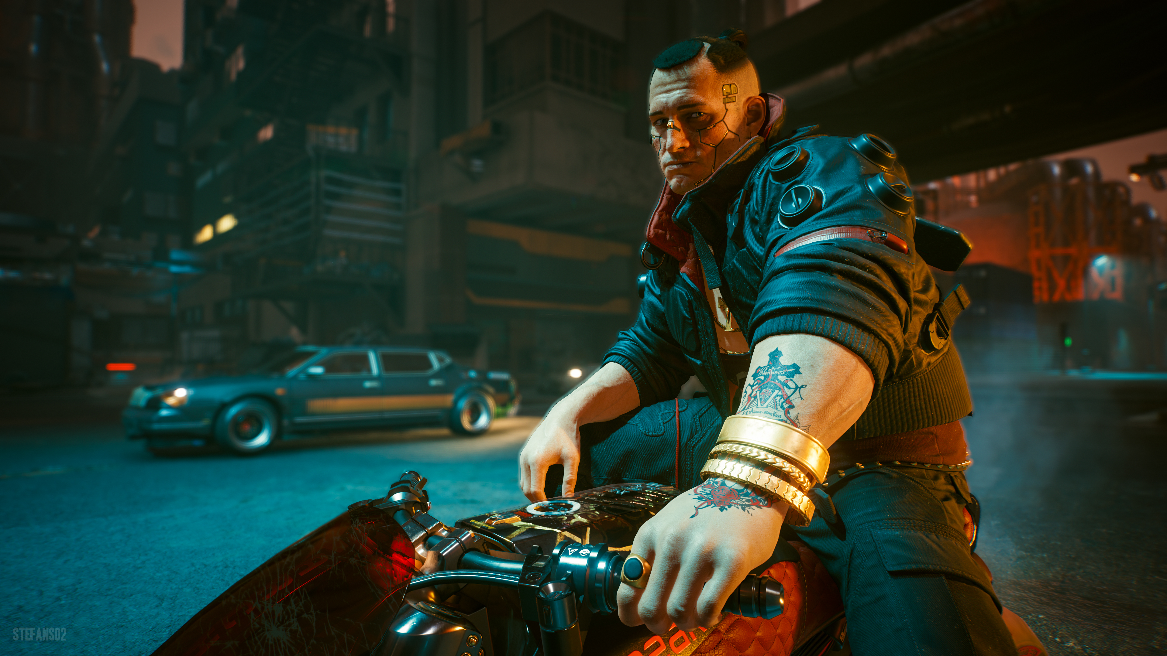 Jackie Welles from Cyberpunk 2077 on a motorcycle HD Wallpaper