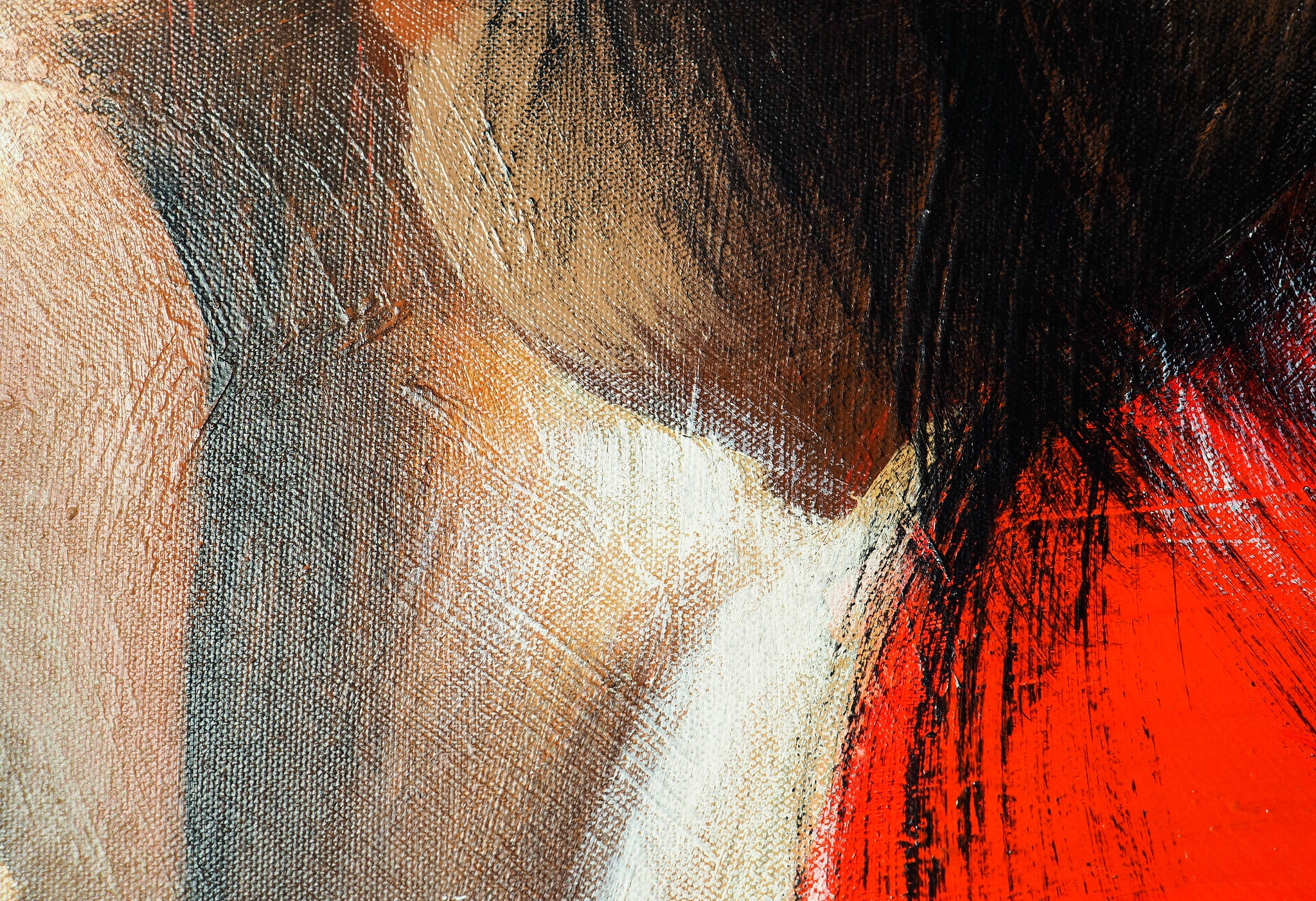 Abstract painting with bold brushstrokes and vibrant colors HD Wallpaper