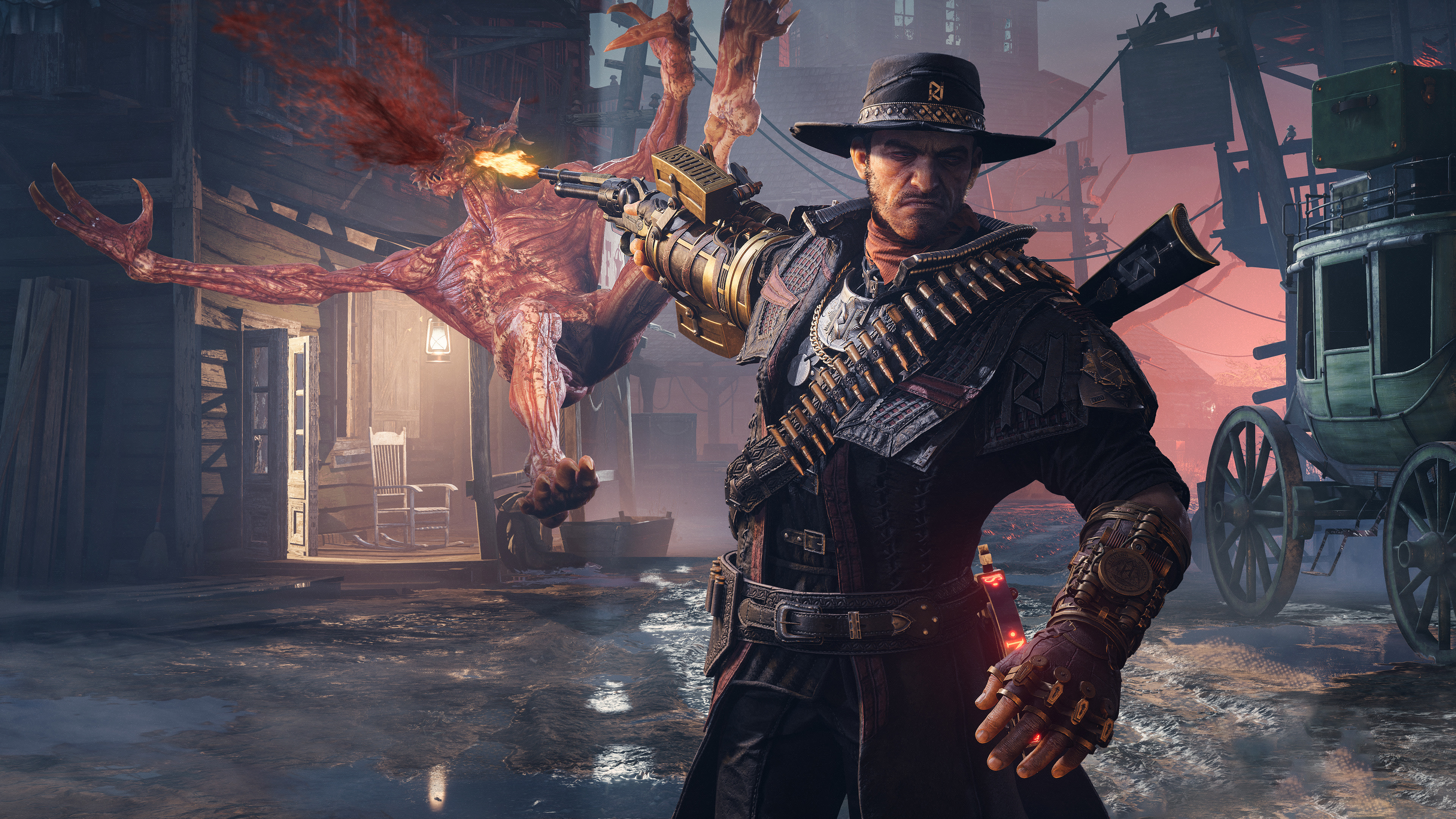 Jesse from Evil West fighting a monster HD Wallpaper
