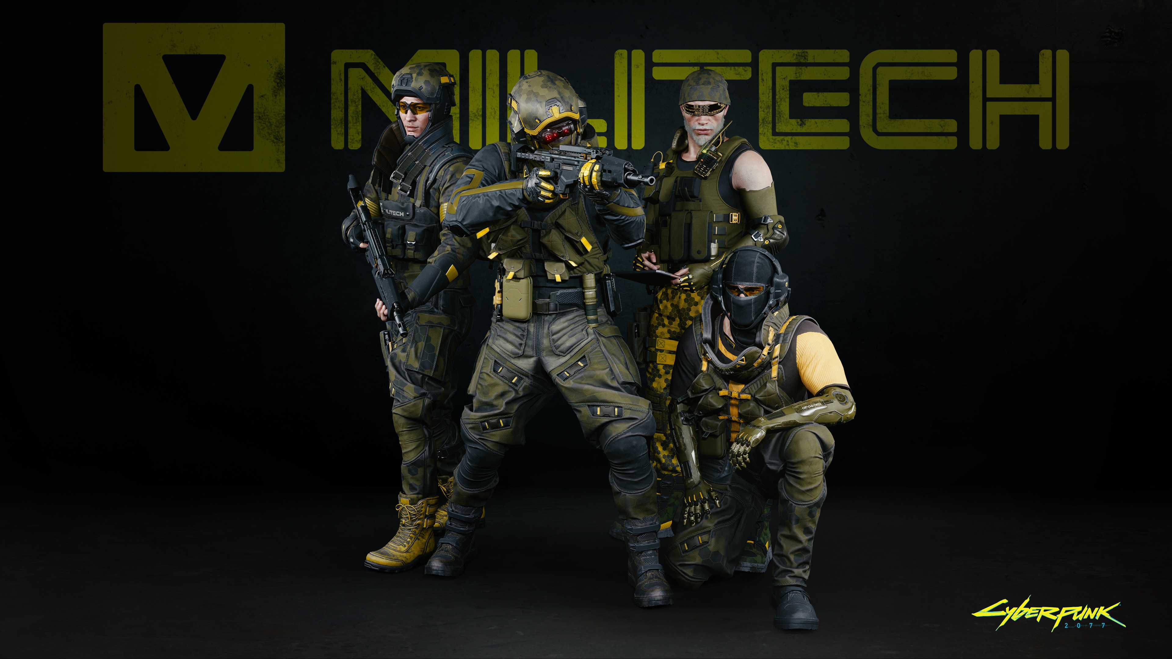 Militech soldiers from Cyberpunk 2077 4K HD Wallpaper