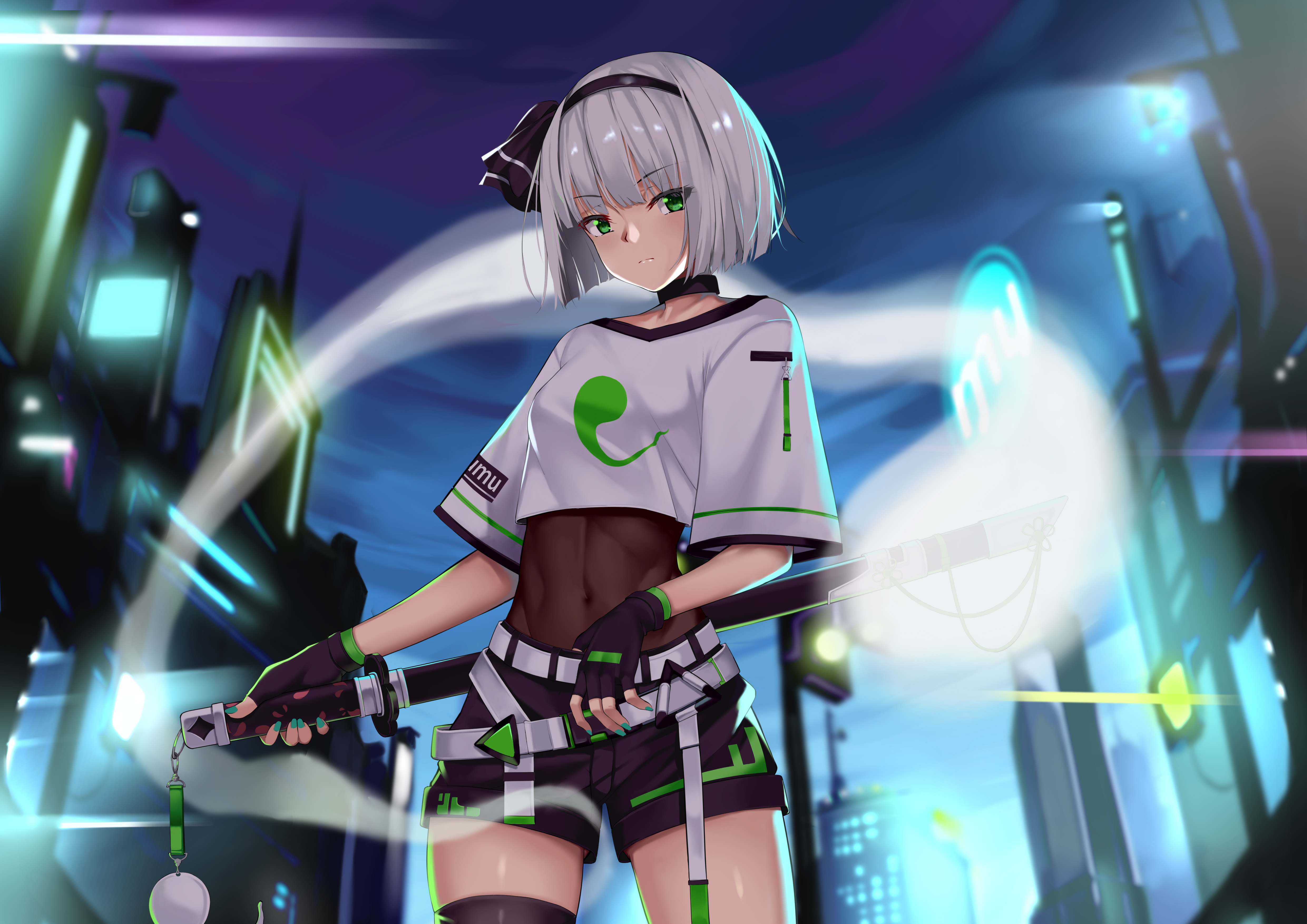 Youmu Konpaku from Touhou Project with Katana 4K HD Wallpaper