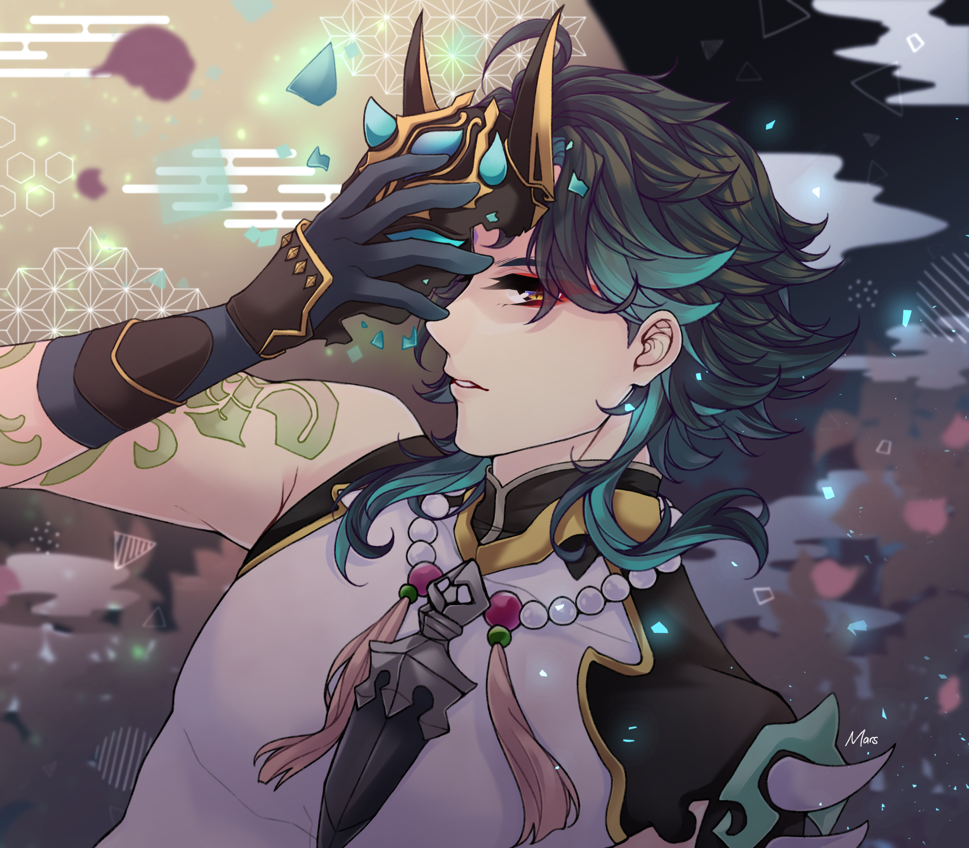 Xiao from Genshin Impact holding a mask HD Wallpaper