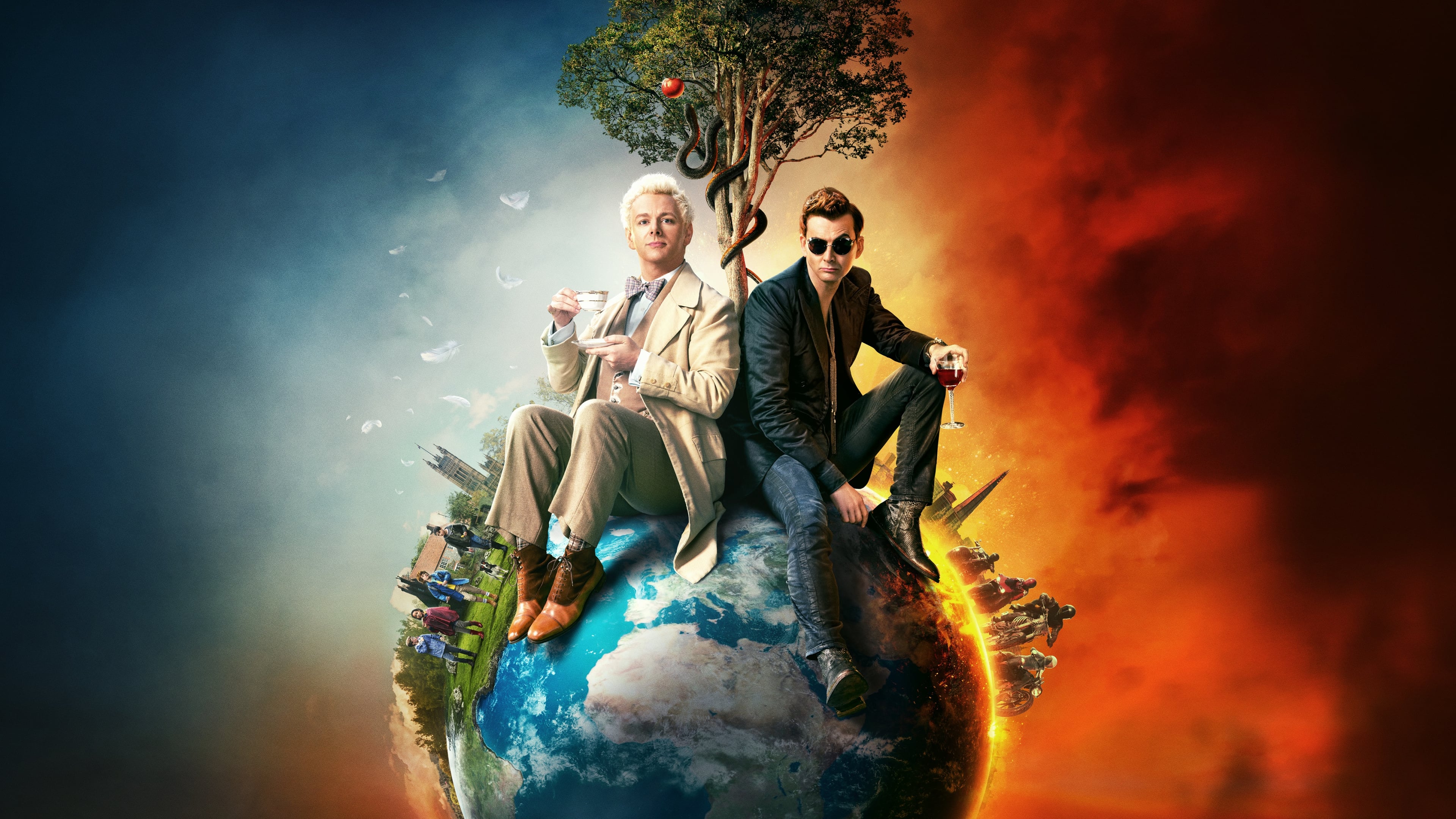 Good Omens 4K: Michael Sheen and David Tennant on Earth HD Wallpaper