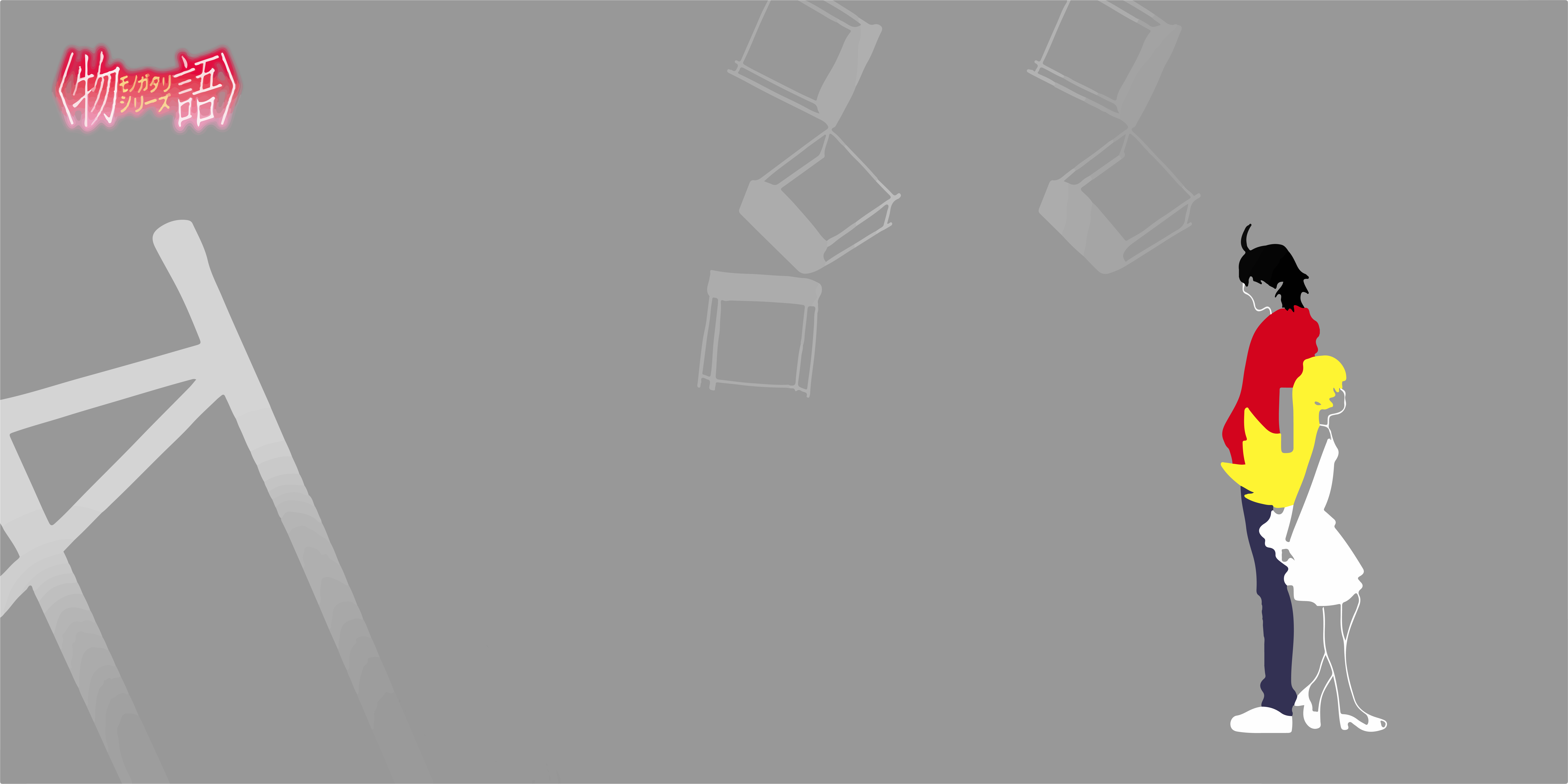 Monogatari Series Shinobu and Koyomi HD Wallpaper