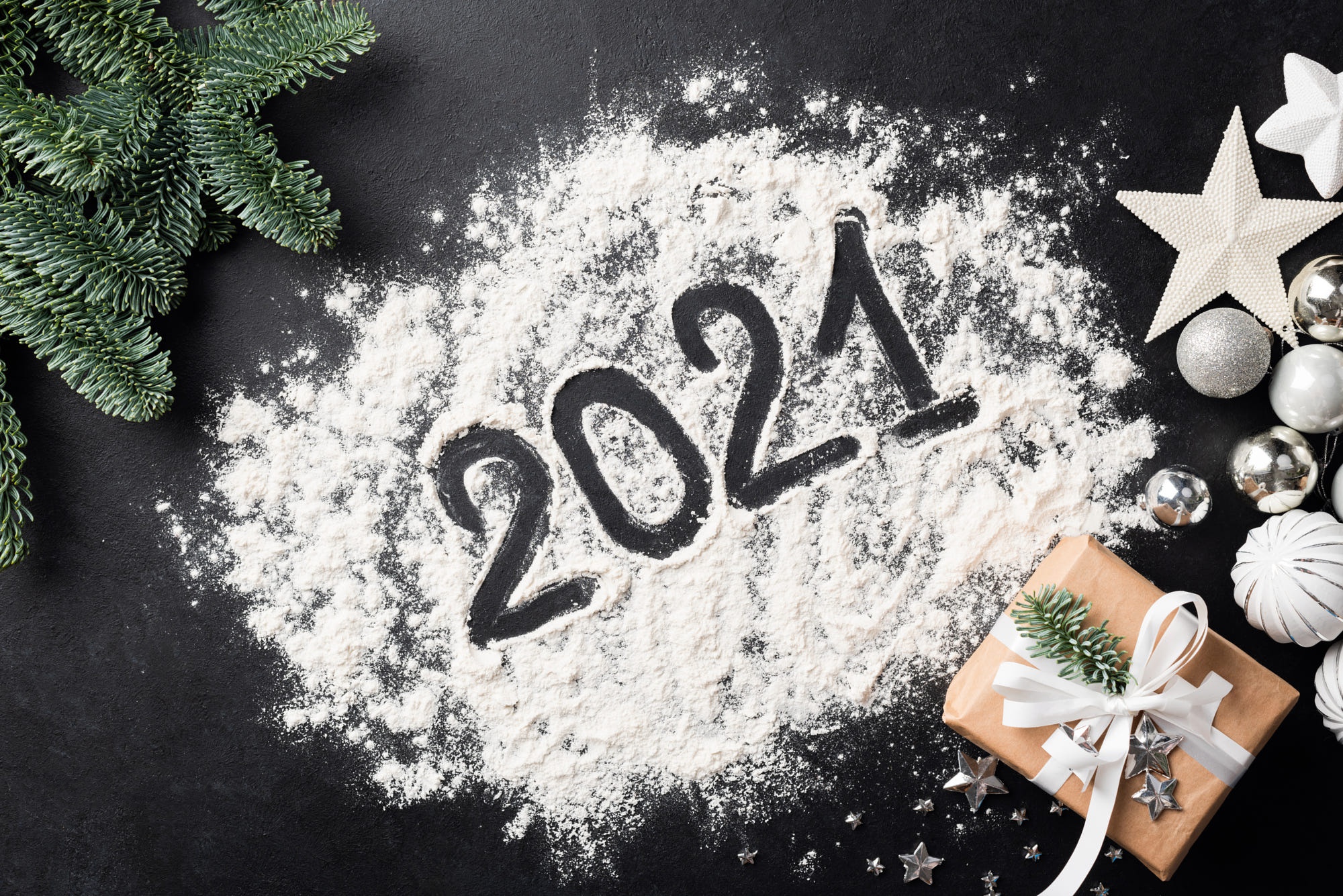 New Year 2021 celebration with Christmas decorations HD Wallpaper