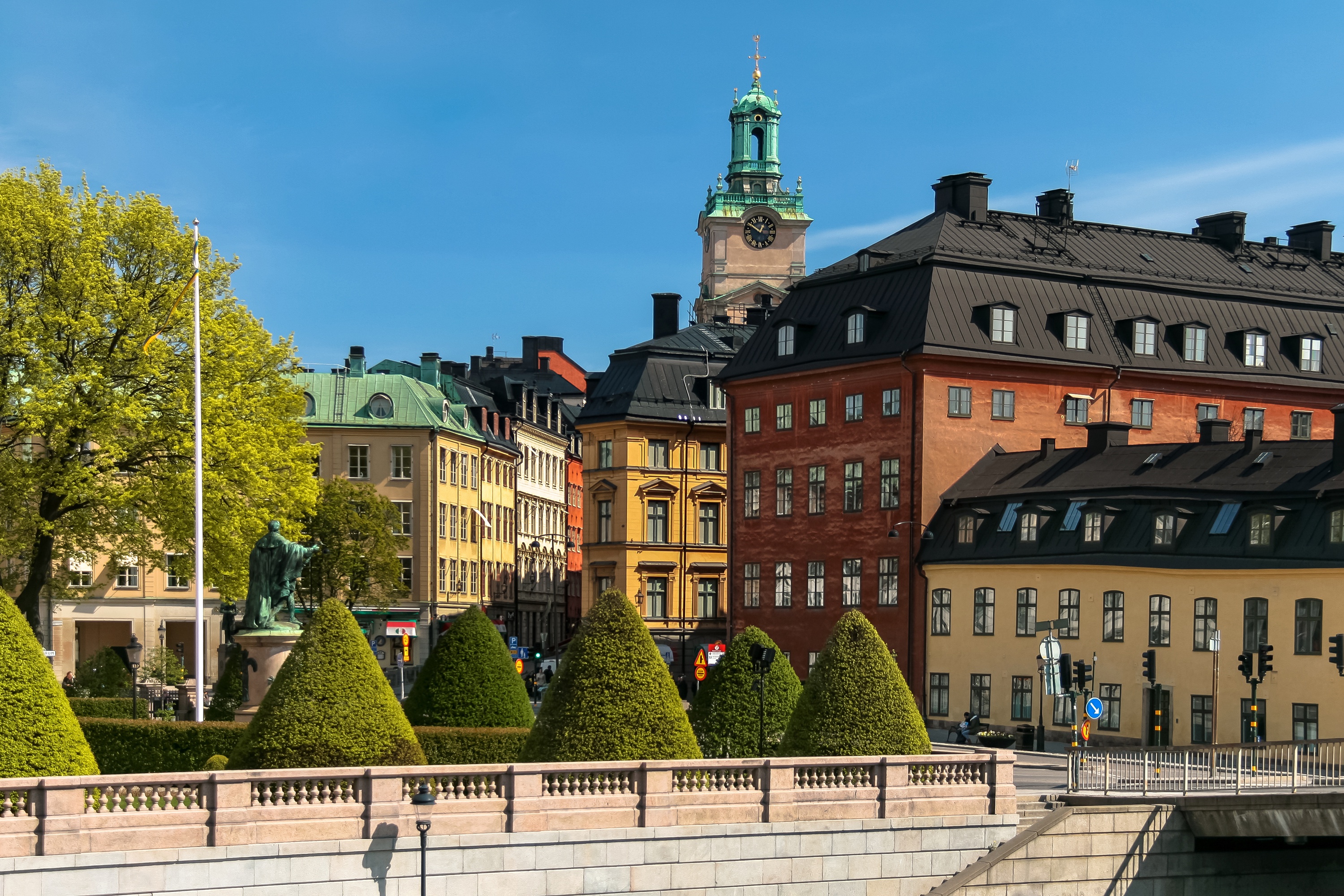 Stockholm, Sweden with Storkyrkan church tower HD Wallpaper