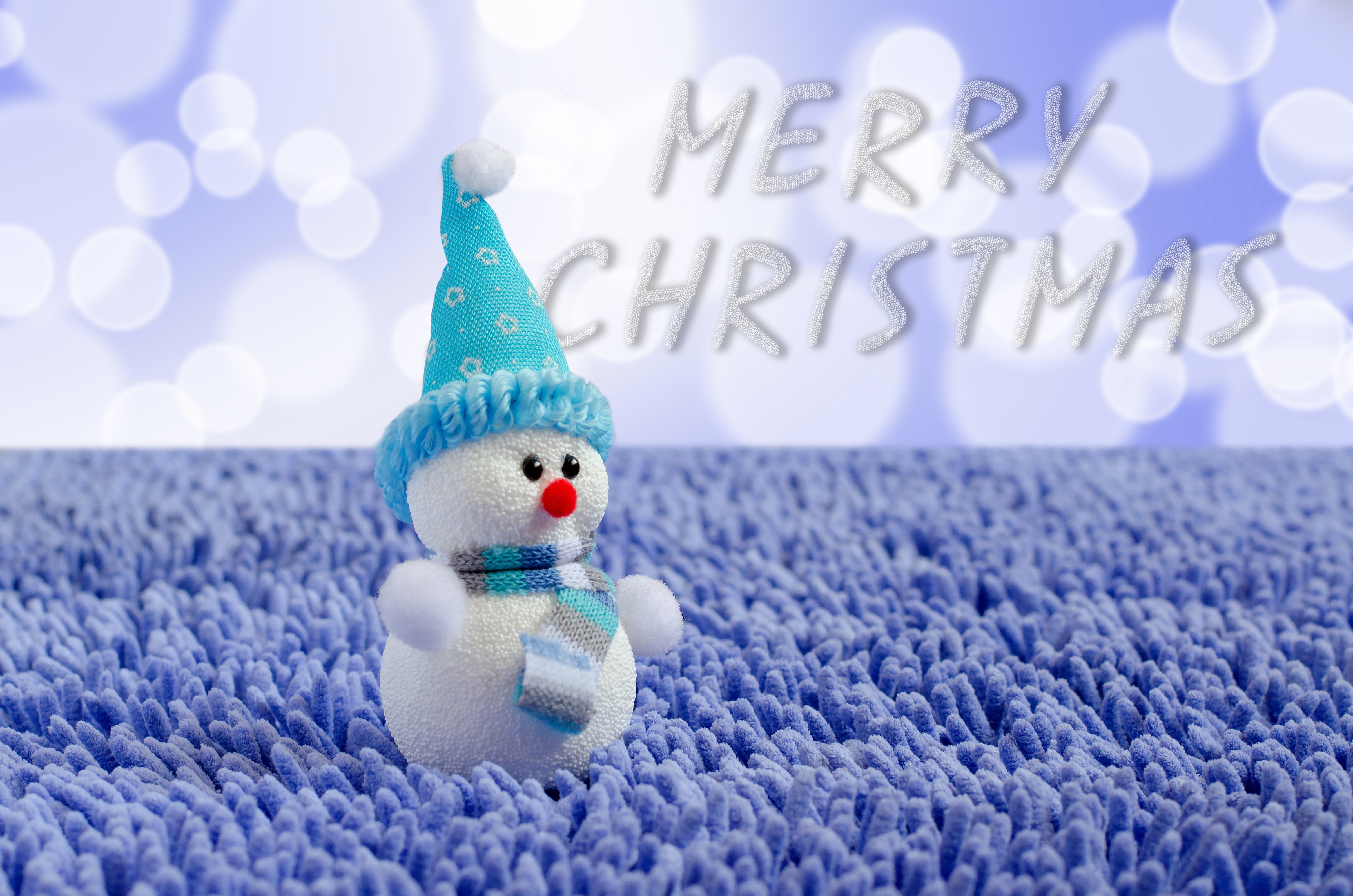 Christmas Snowman Toy 4K HD Wallpaper