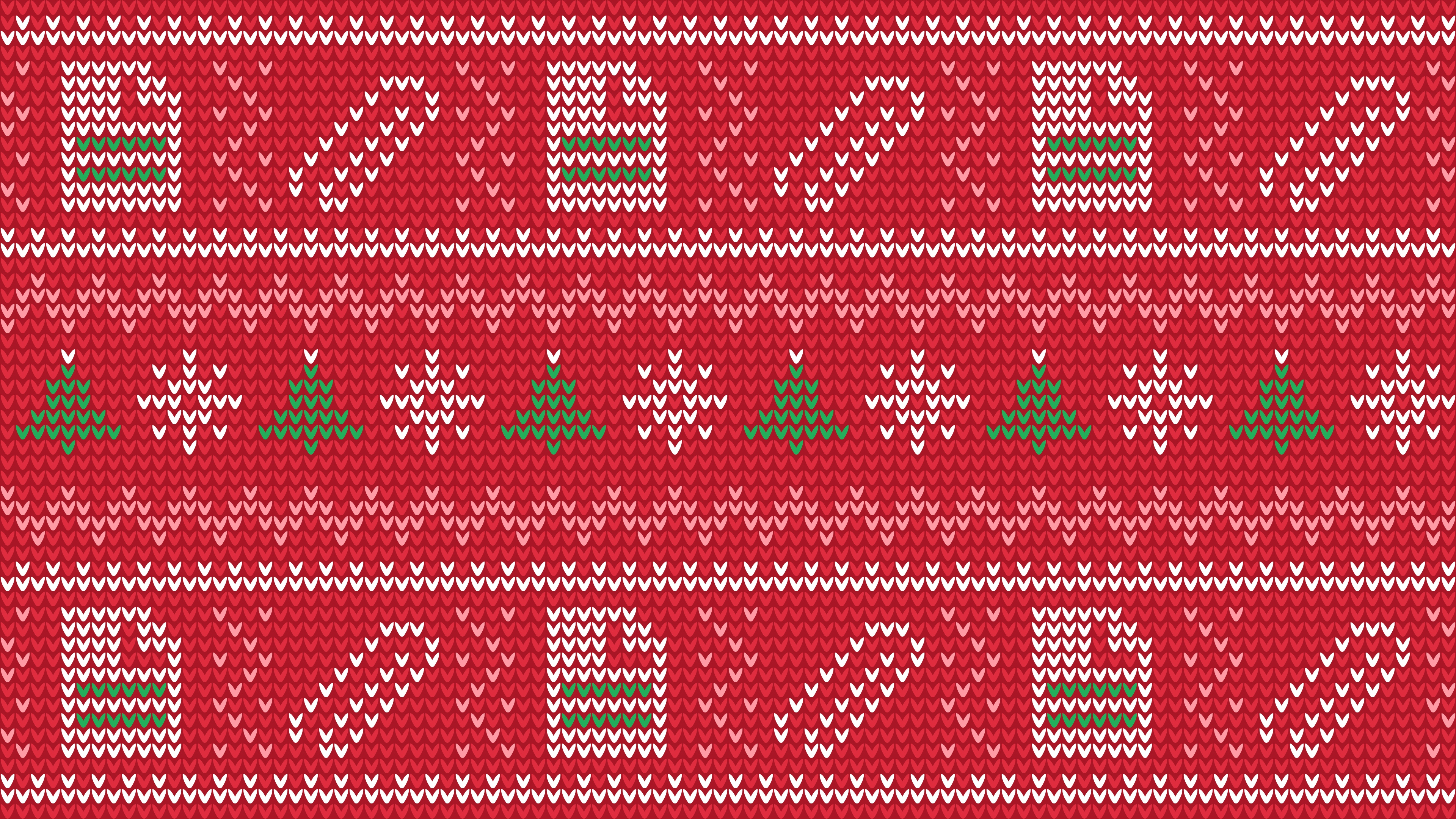 Christmas Sweater Pattern with Trees and Candy Canes HD Wallpaper