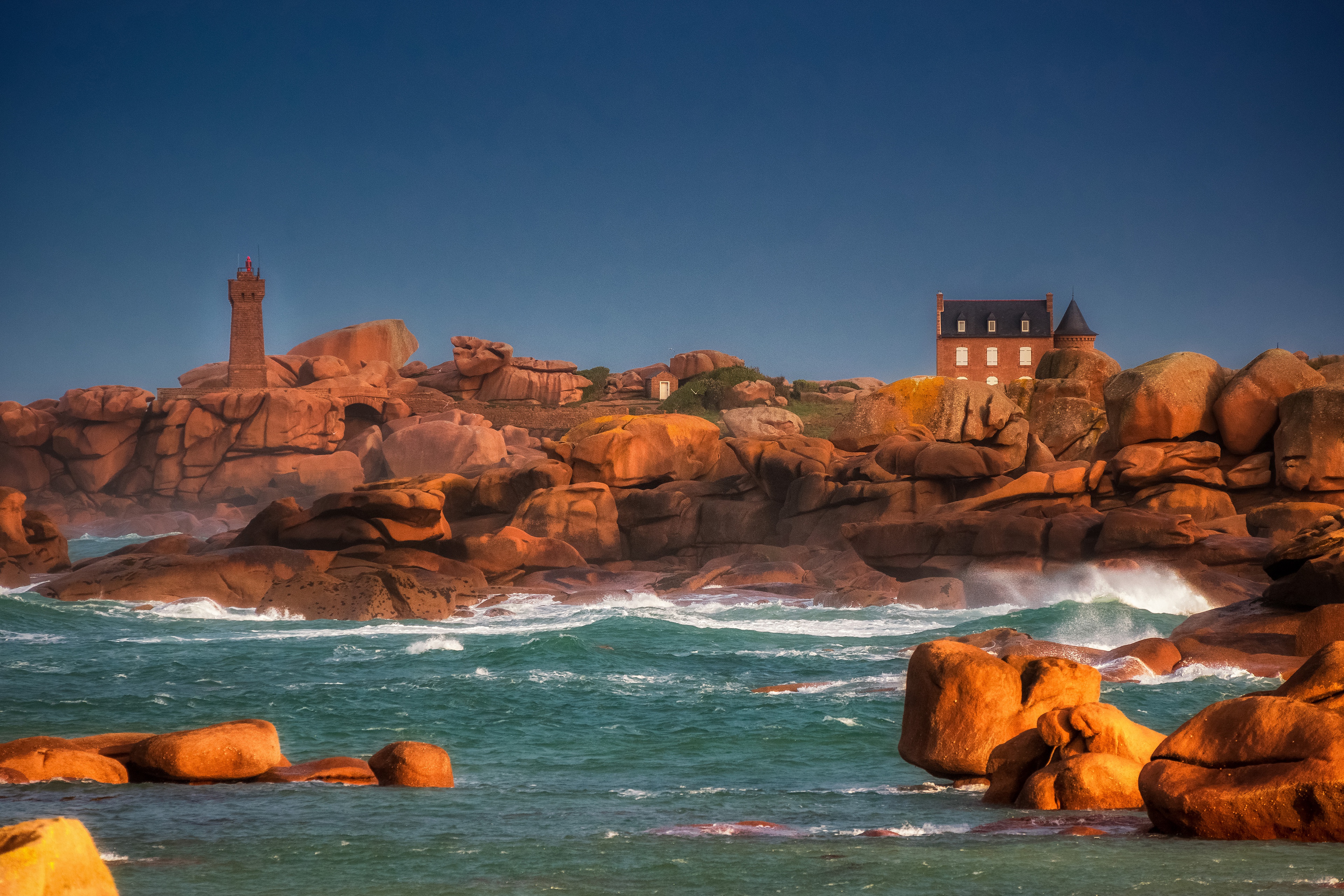 Photography Coastline Shore Rock House Sea HD Wallpaper